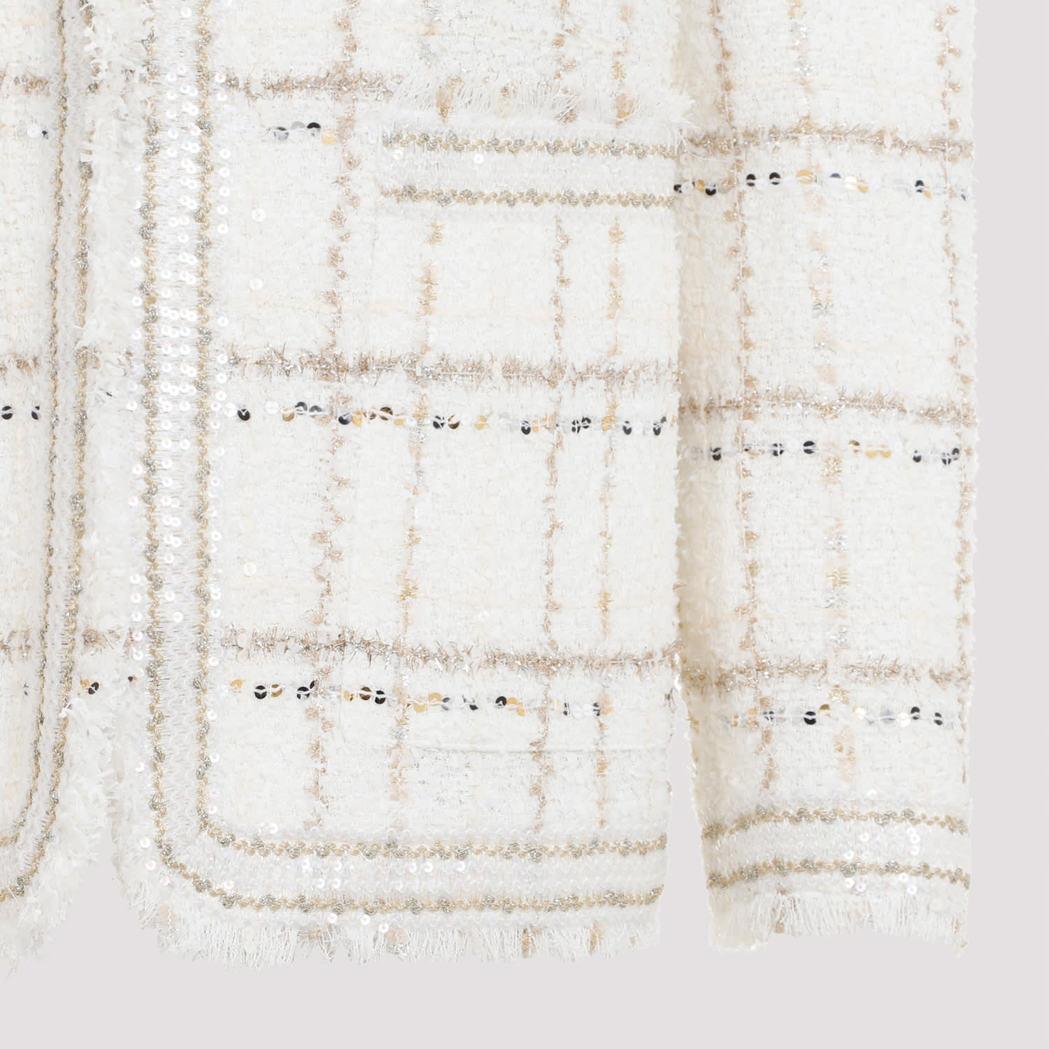 Shop Giambattista Valli Bouclé Jacket In Ivory Gold