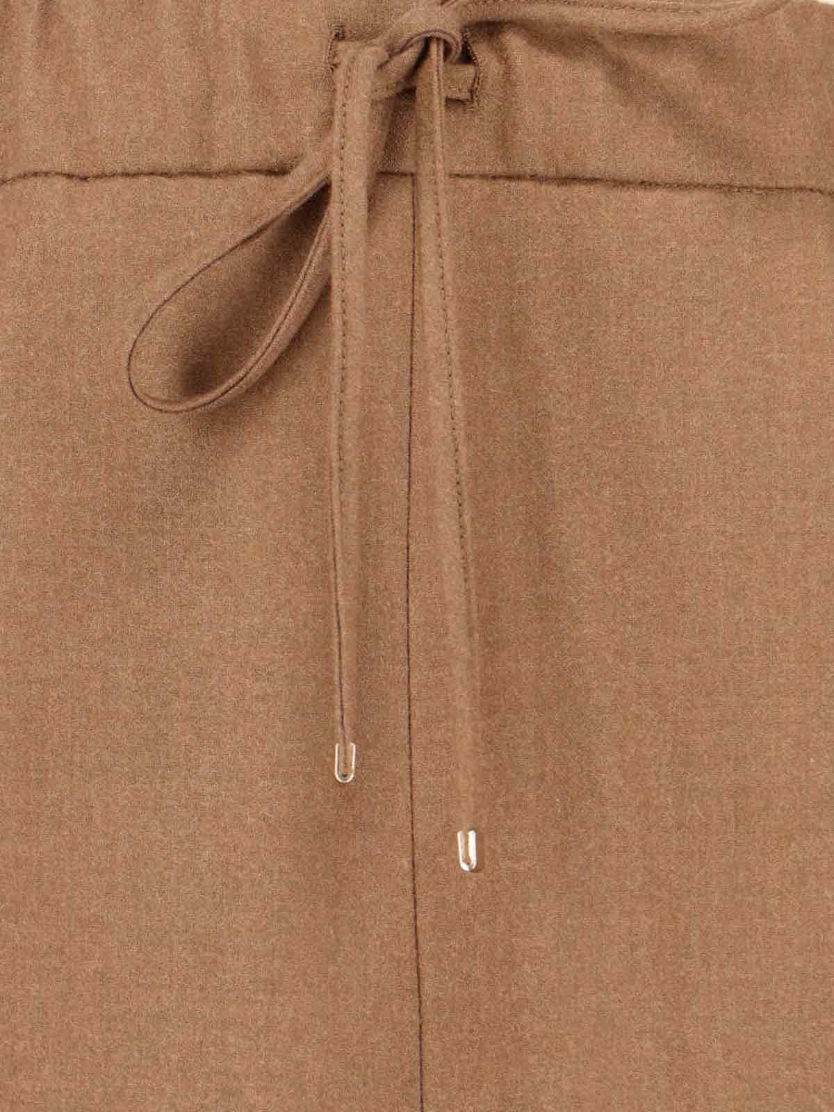 Max Mara Trousers Straight Leg Elastic Waistband In Brown