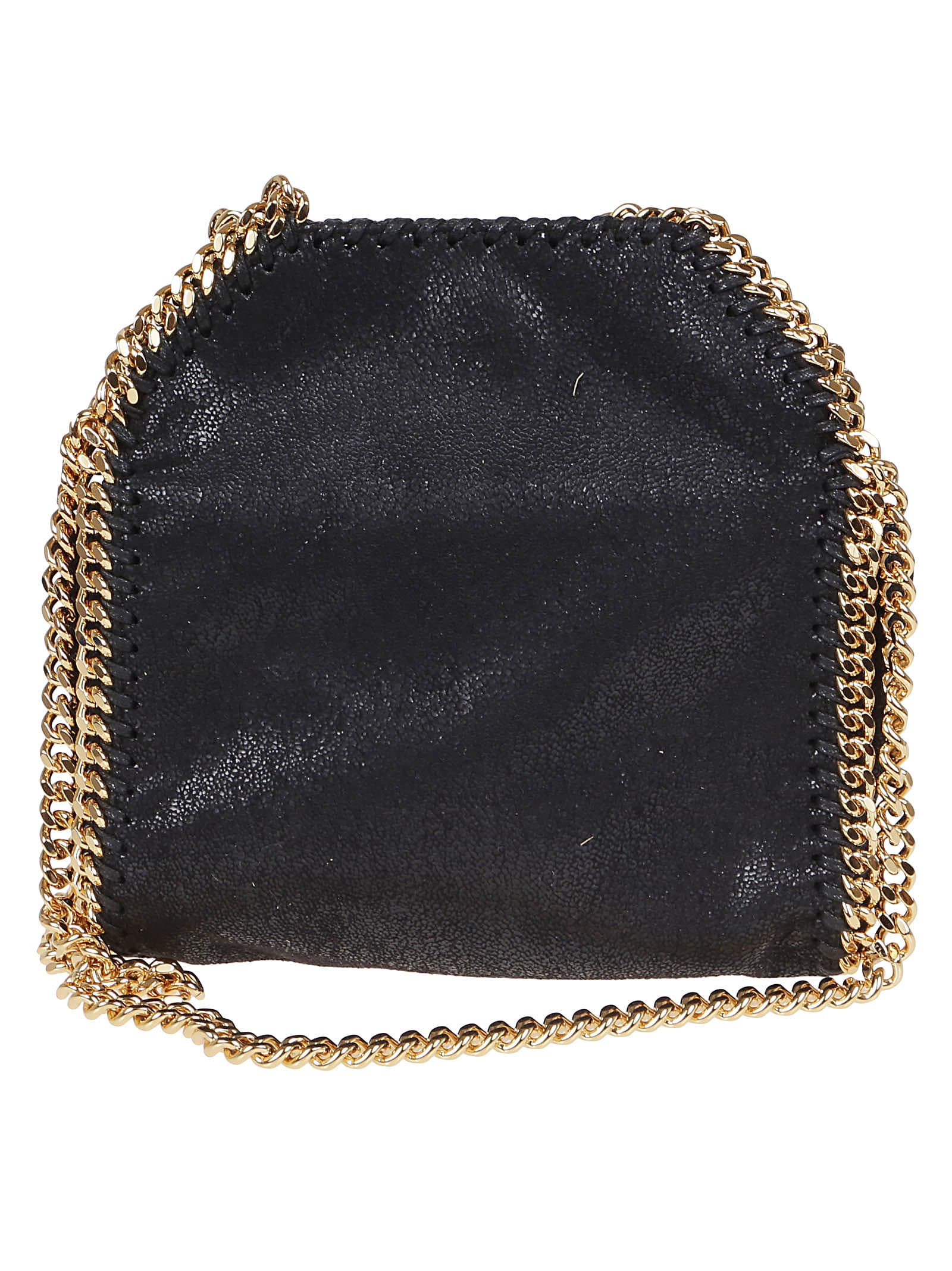 Shop Stella Mccartney Tiny Tote Eco Shaggy Deer W/gold Color Chain In Black