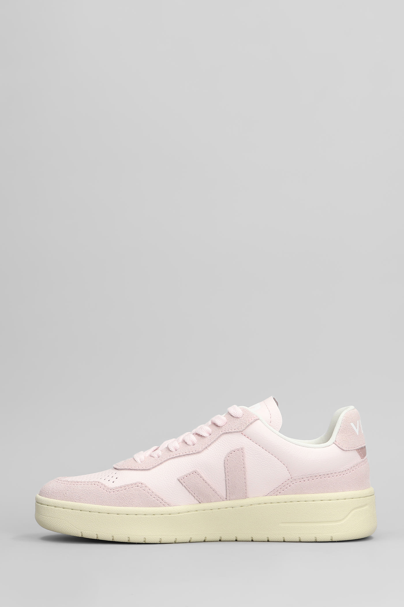 VEJA V-90 O.T. SNEAKERS IN ROSE-PINK SUEDE AND LEATHER