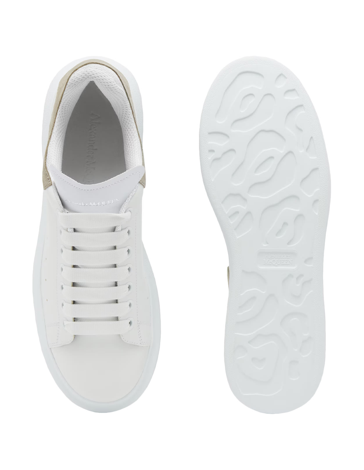 Shop Alexander Mcqueen Oversized Sneakers In White/beige