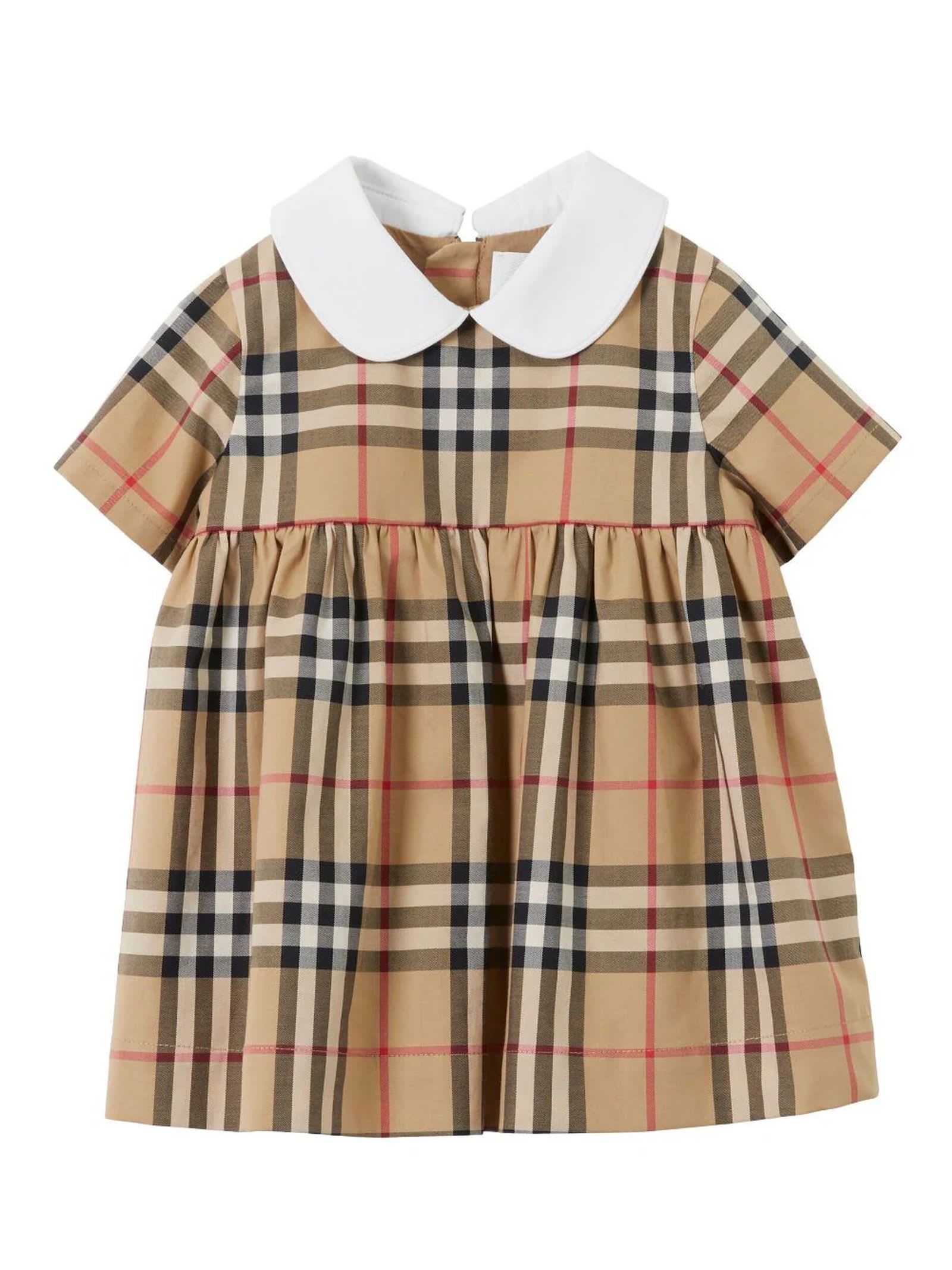 Shop Burberry Beige Stretch-cotton Dress In Archive Beige Ip Check