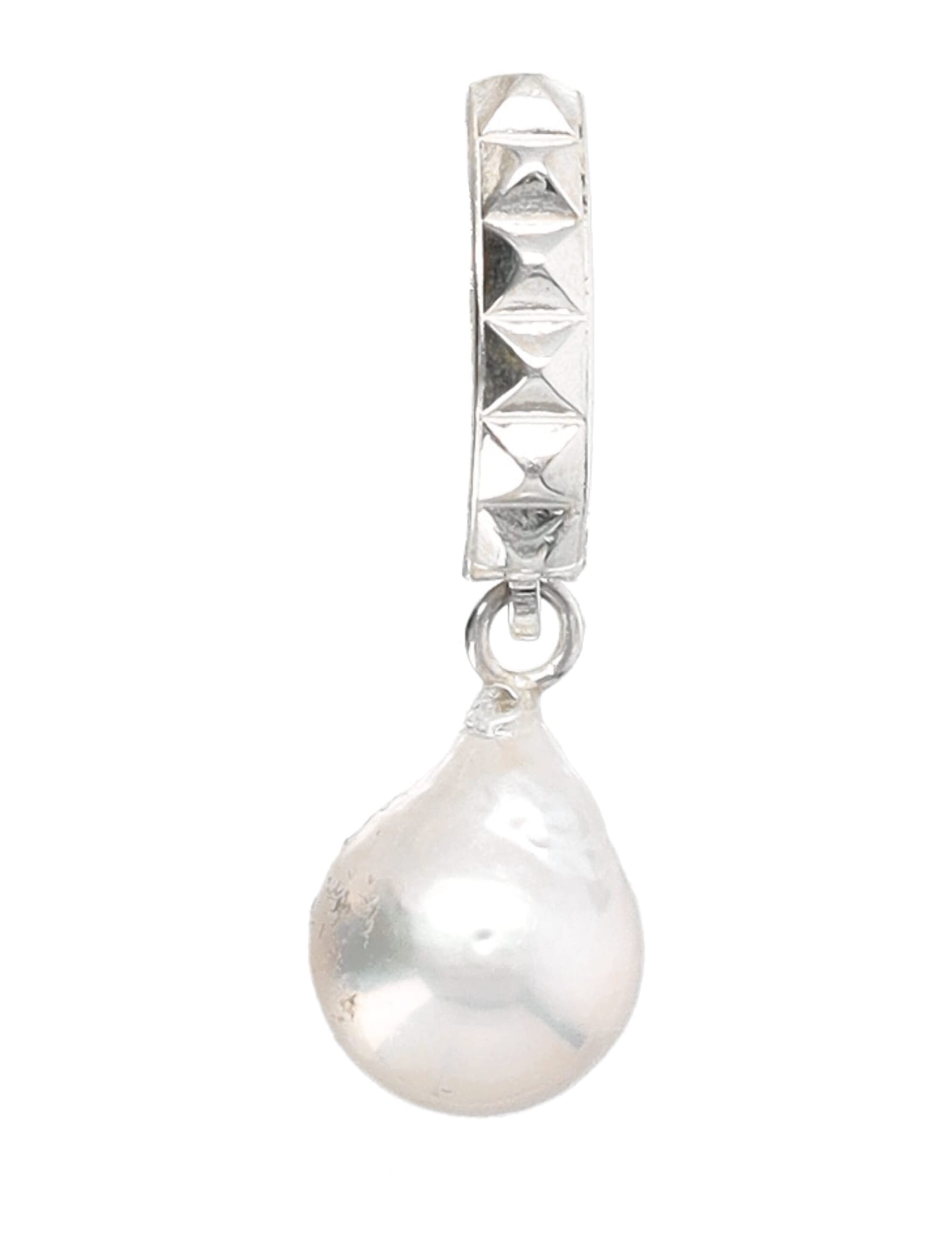 Shop Emanuele Bicocchi Baroque Pearl Earring In Silver