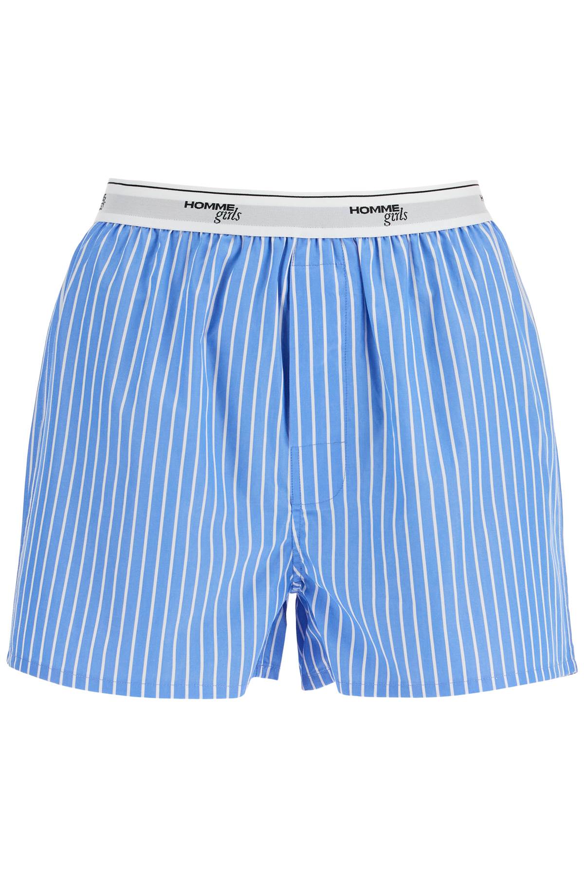 Mens Boxer 100% Cotton Blue Striped High Waist