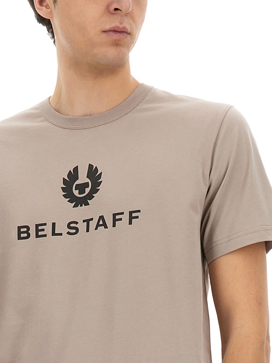 Belstaff T-shirt With Logo In Nude