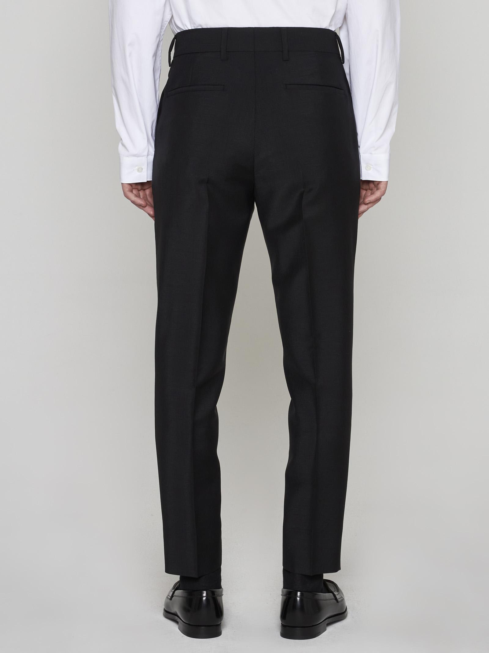 Prada Mohair And Wool Trousers In Nero