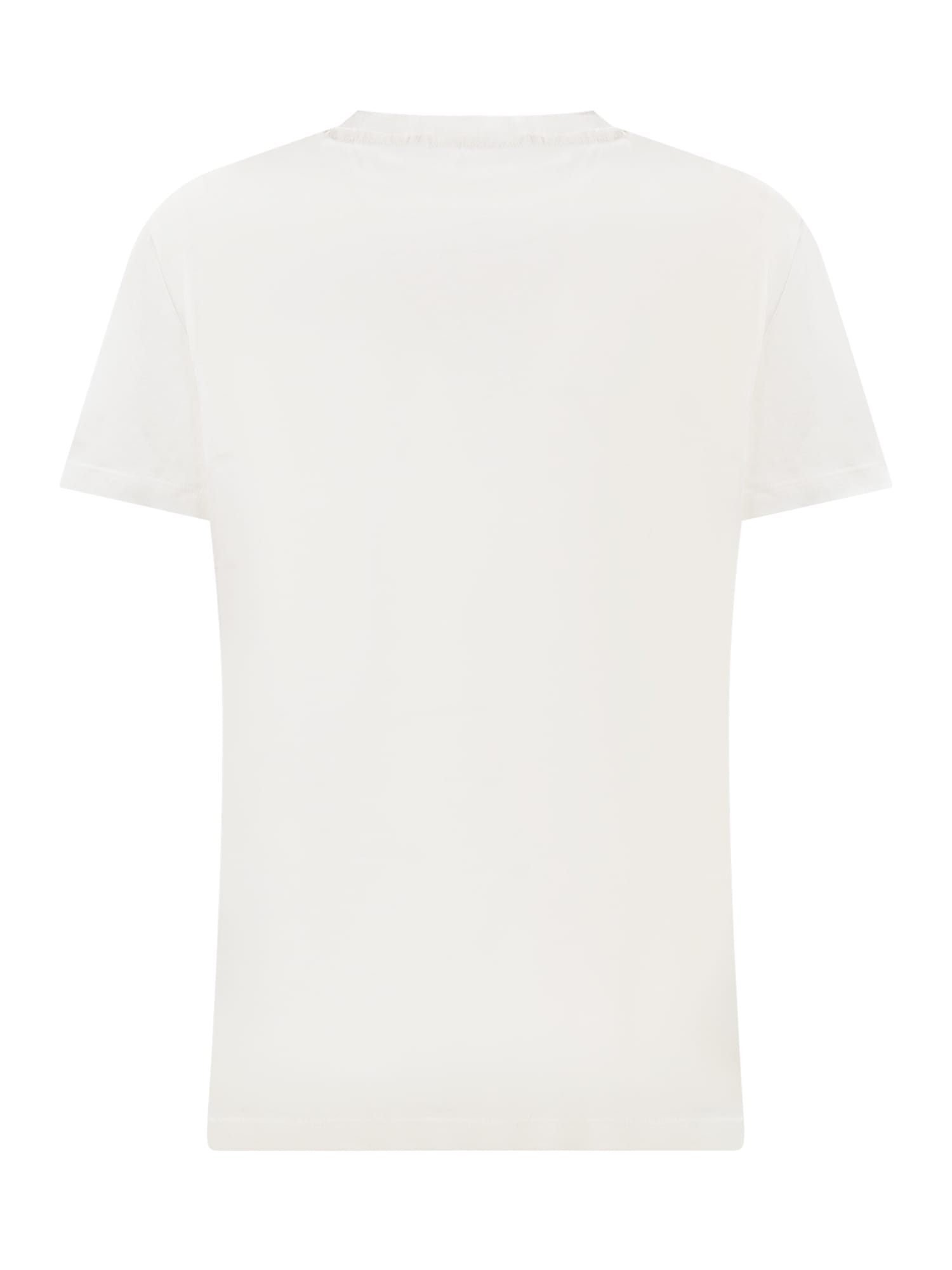 Shop Young Versace T-shirt With Logo In Bianco-rosa