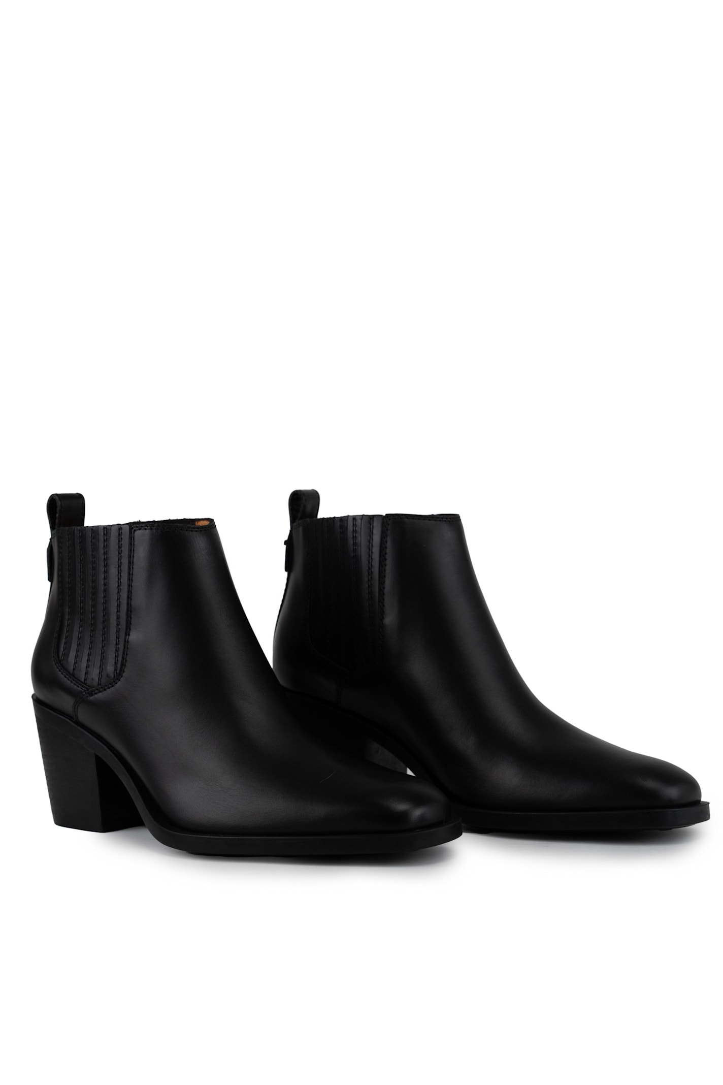 Shop Tod's Black Leather Ankle Boot In Nero