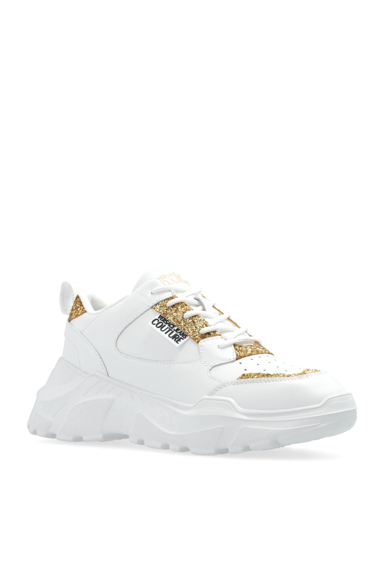 Shop Versace Jeans Couture Sports Shoes With Logo In White