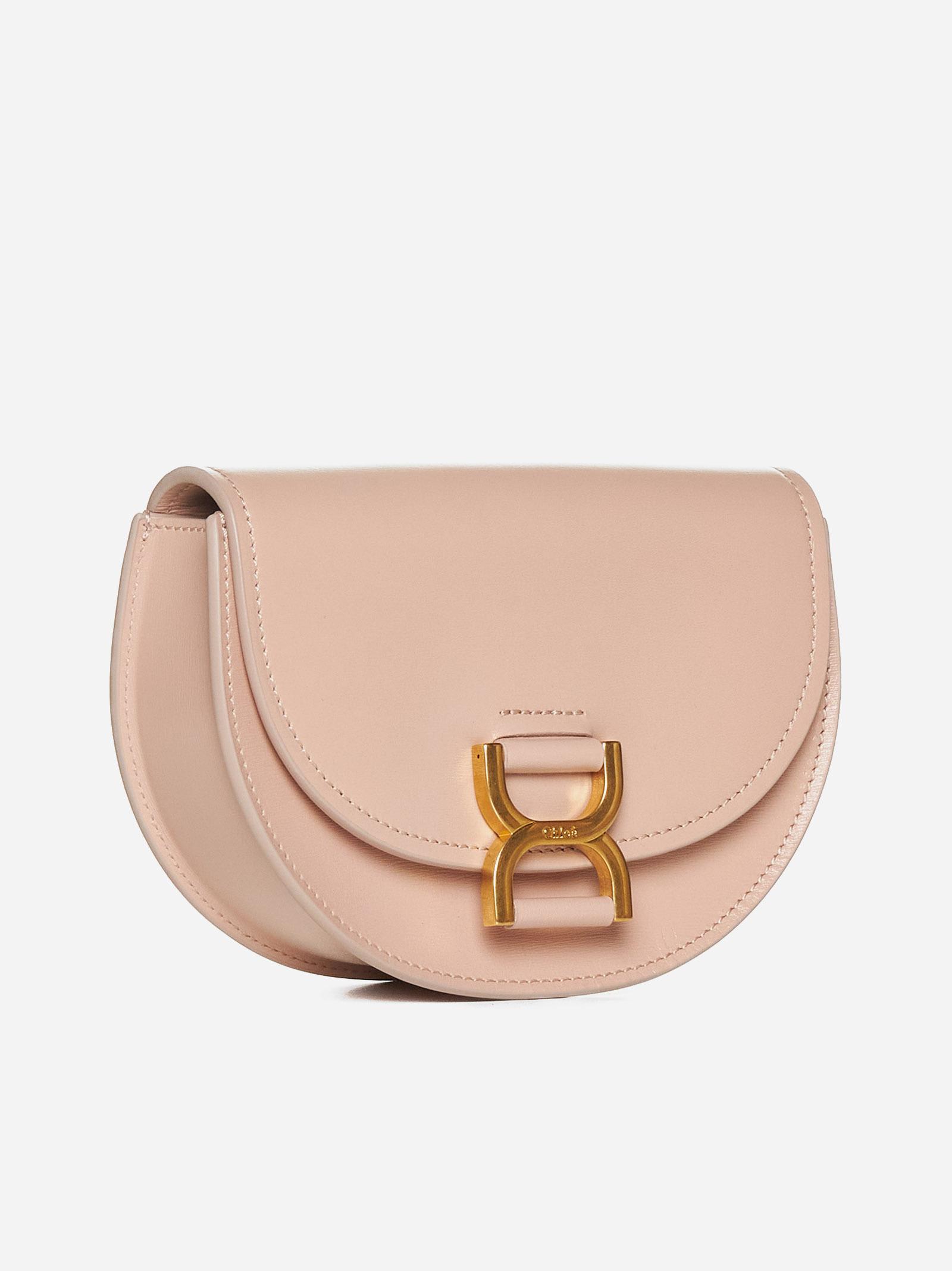 Shop Chloé Marcie Leather Camera Bag In Powder