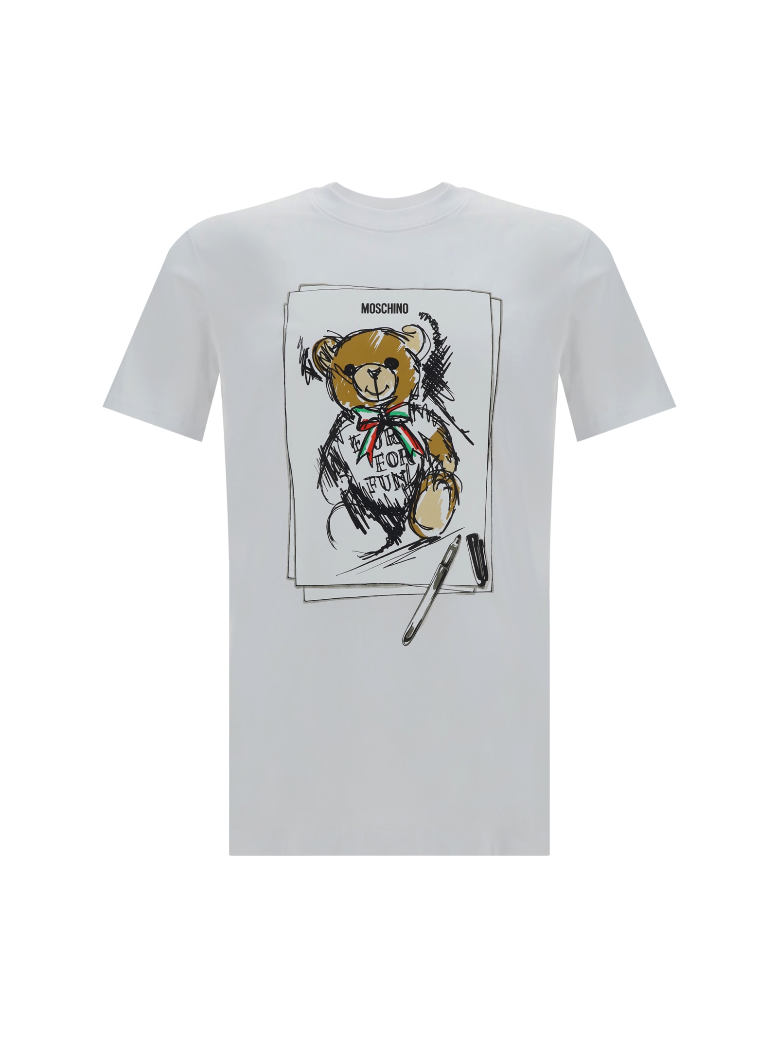 Shop Moschino T-shirt In Multi White 1