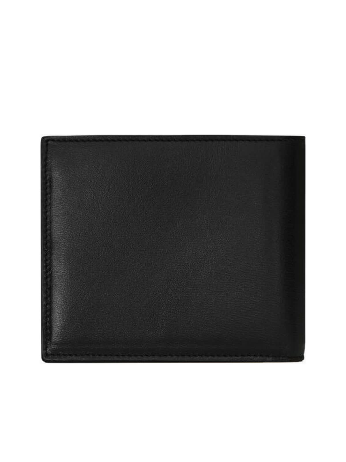 Saint Laurent Smooth Black Calfskin Bifold Wallet In Black