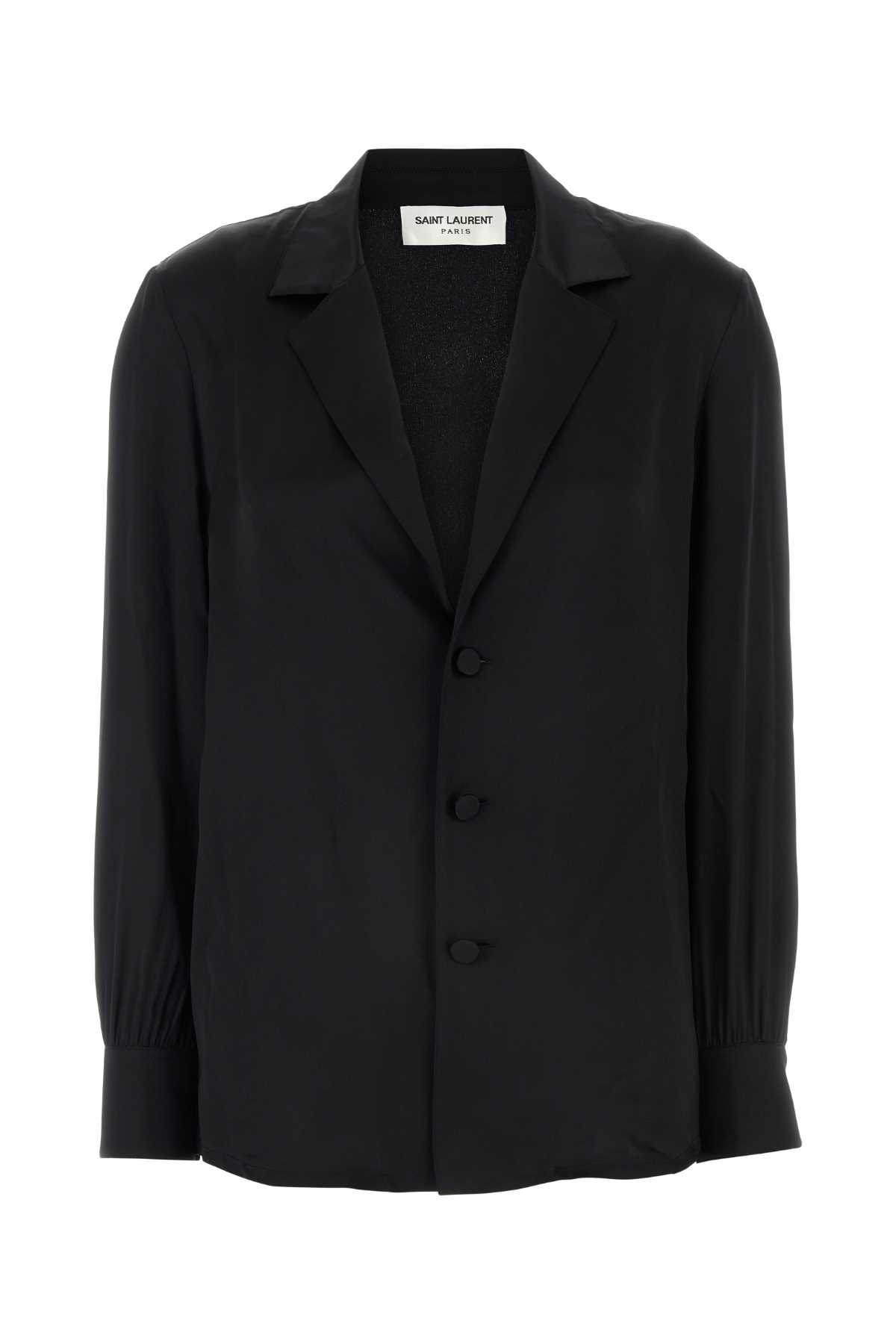 Saint Laurent Black Satin Pyjamas Shirt