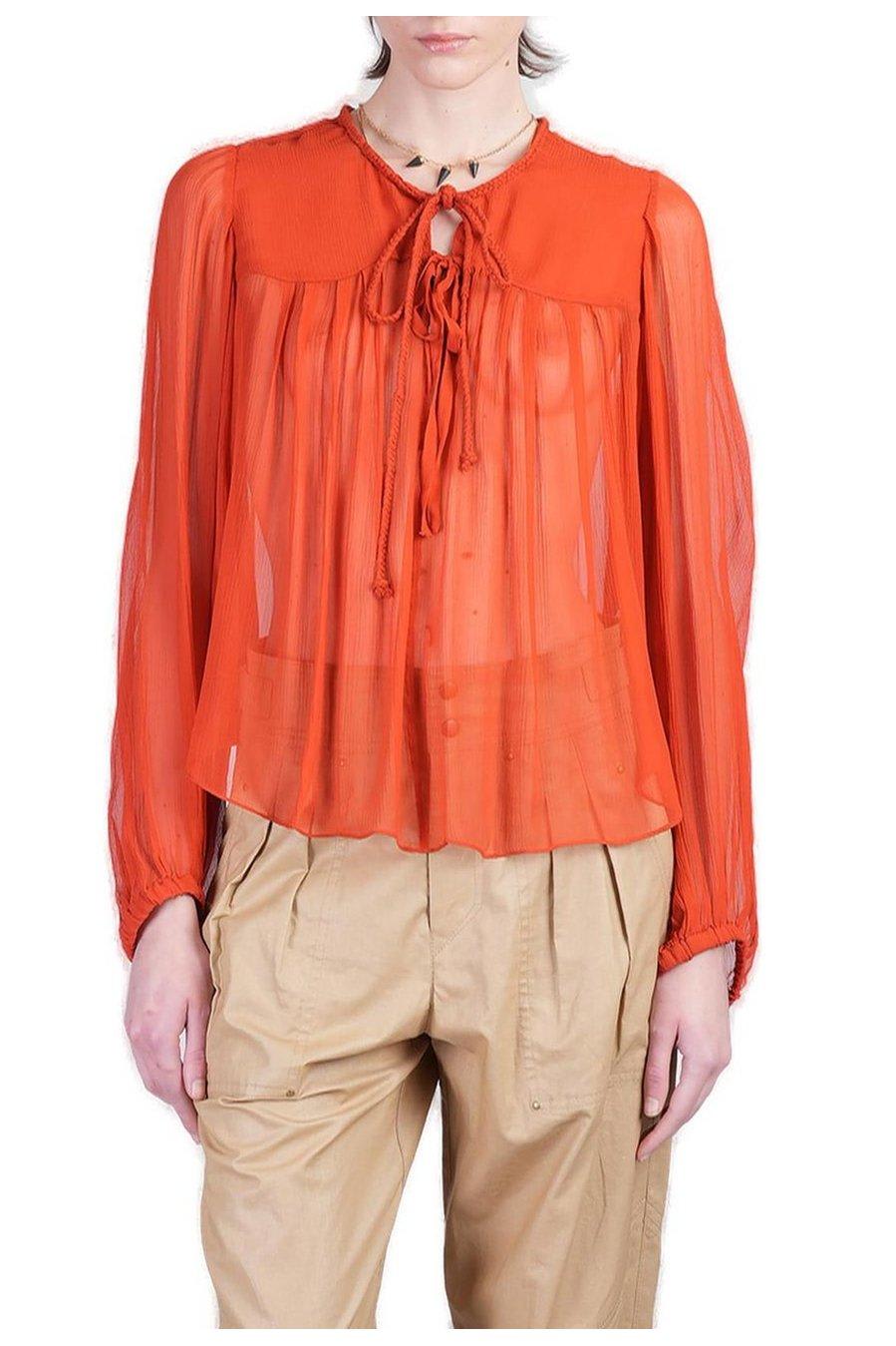 Shop Isabel Marant Ametissa Tie Fastened Blouse
