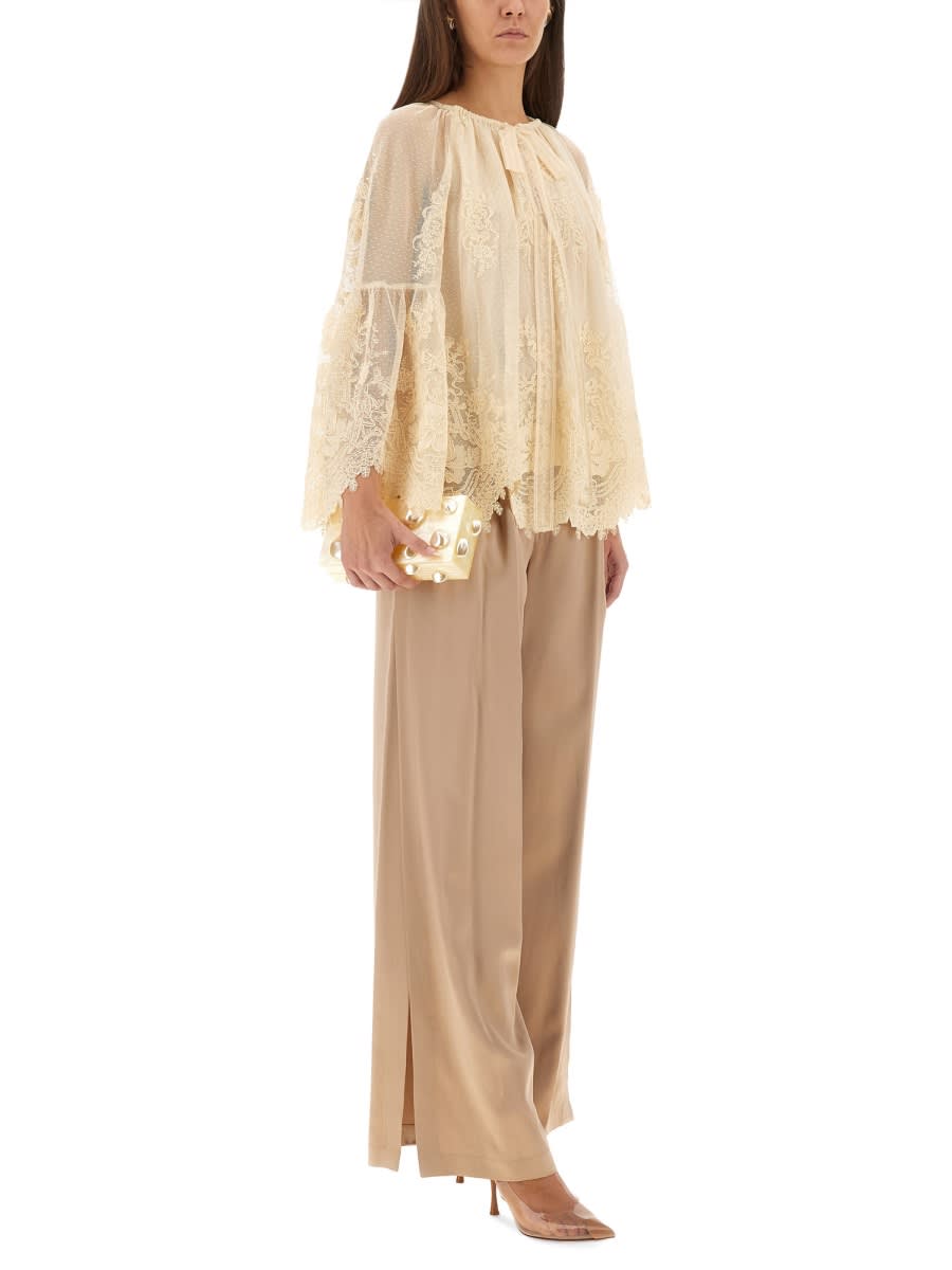 Zimmermann Hypnotic Tiered Lace Blouse In White