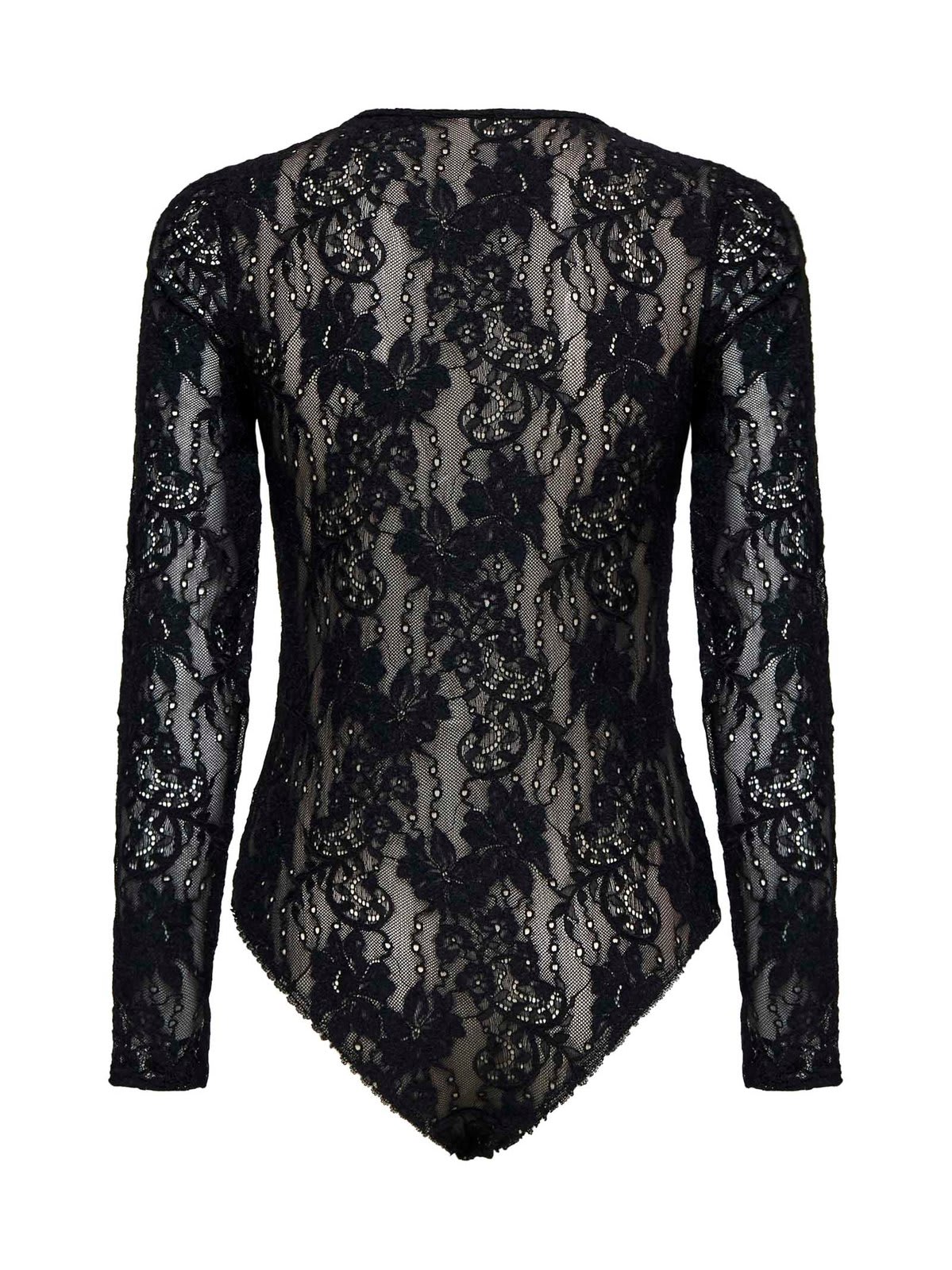 Shop Zimmermann Long-sleeved Laced Bodysuit In Black