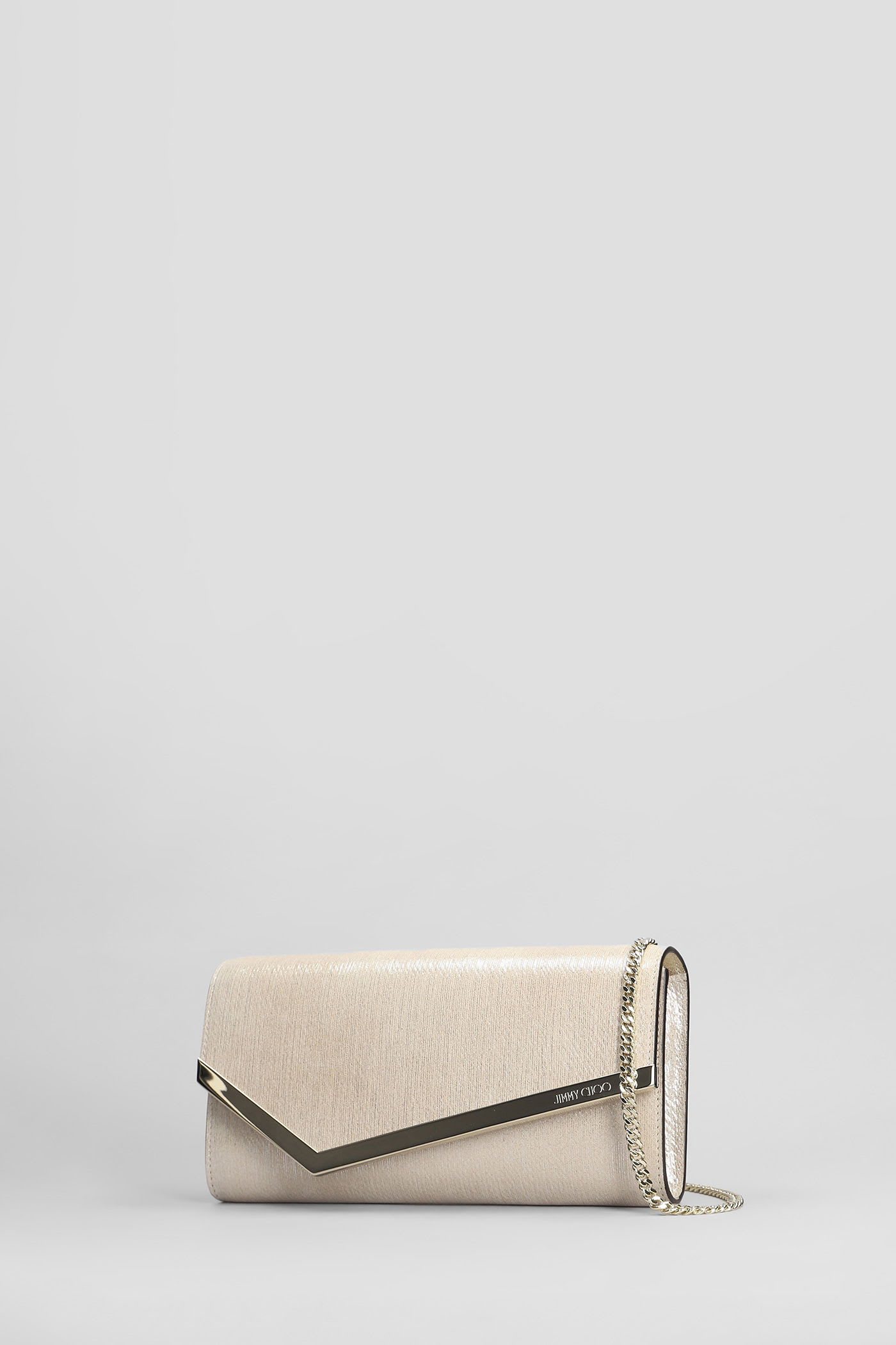 Jimmy Choo Emmie Clutch In Gold Polyester In Gold