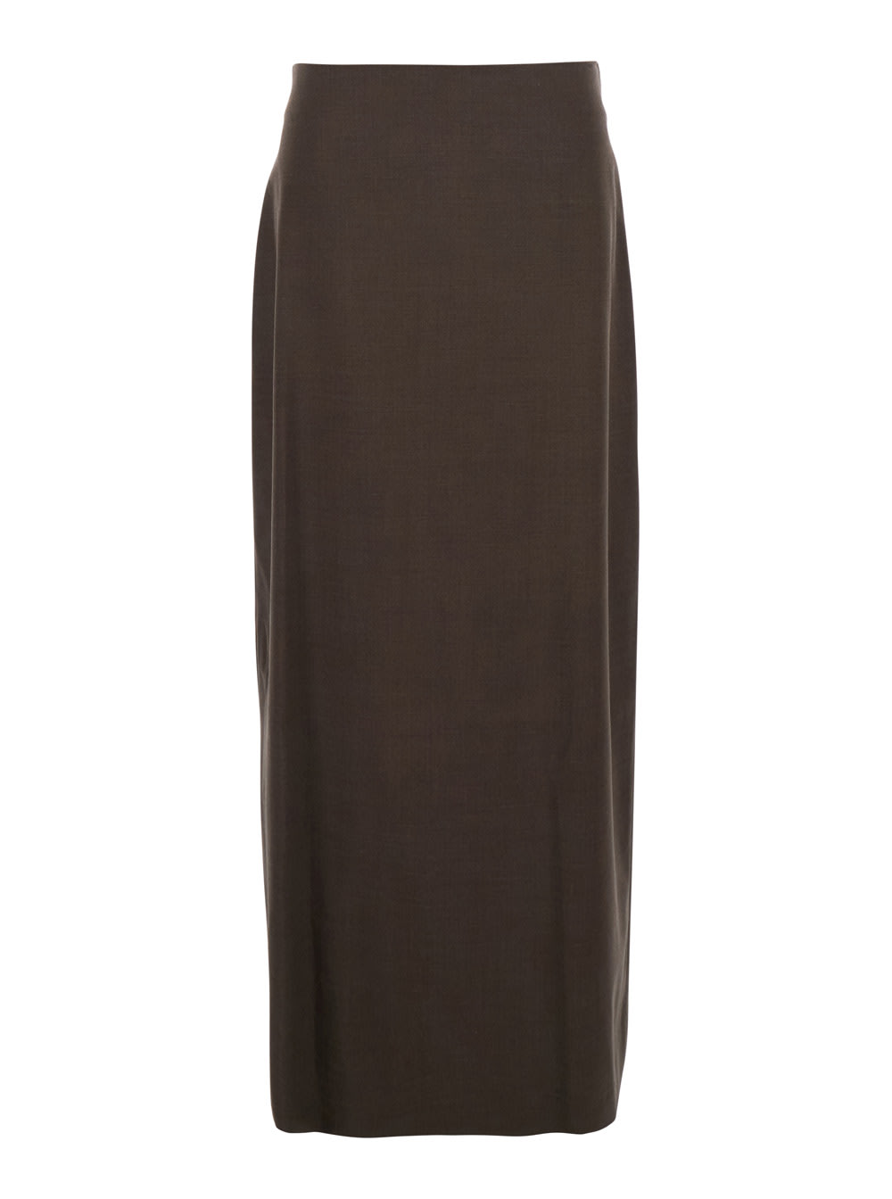 Loulou Studio Brown Skirt With Pencil Deisgn And Side Closure In Wool Woman In Brown