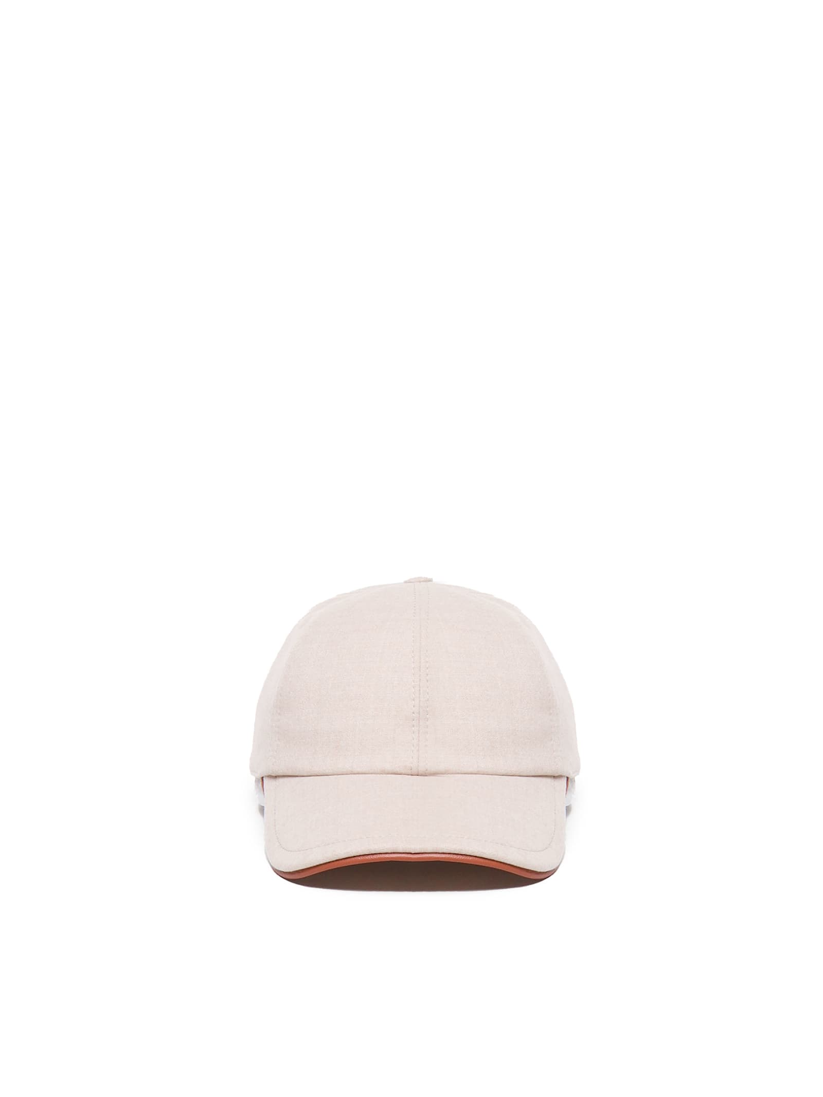 Shop Eleventy Baseball Hat In Cotton In Beige, Leather