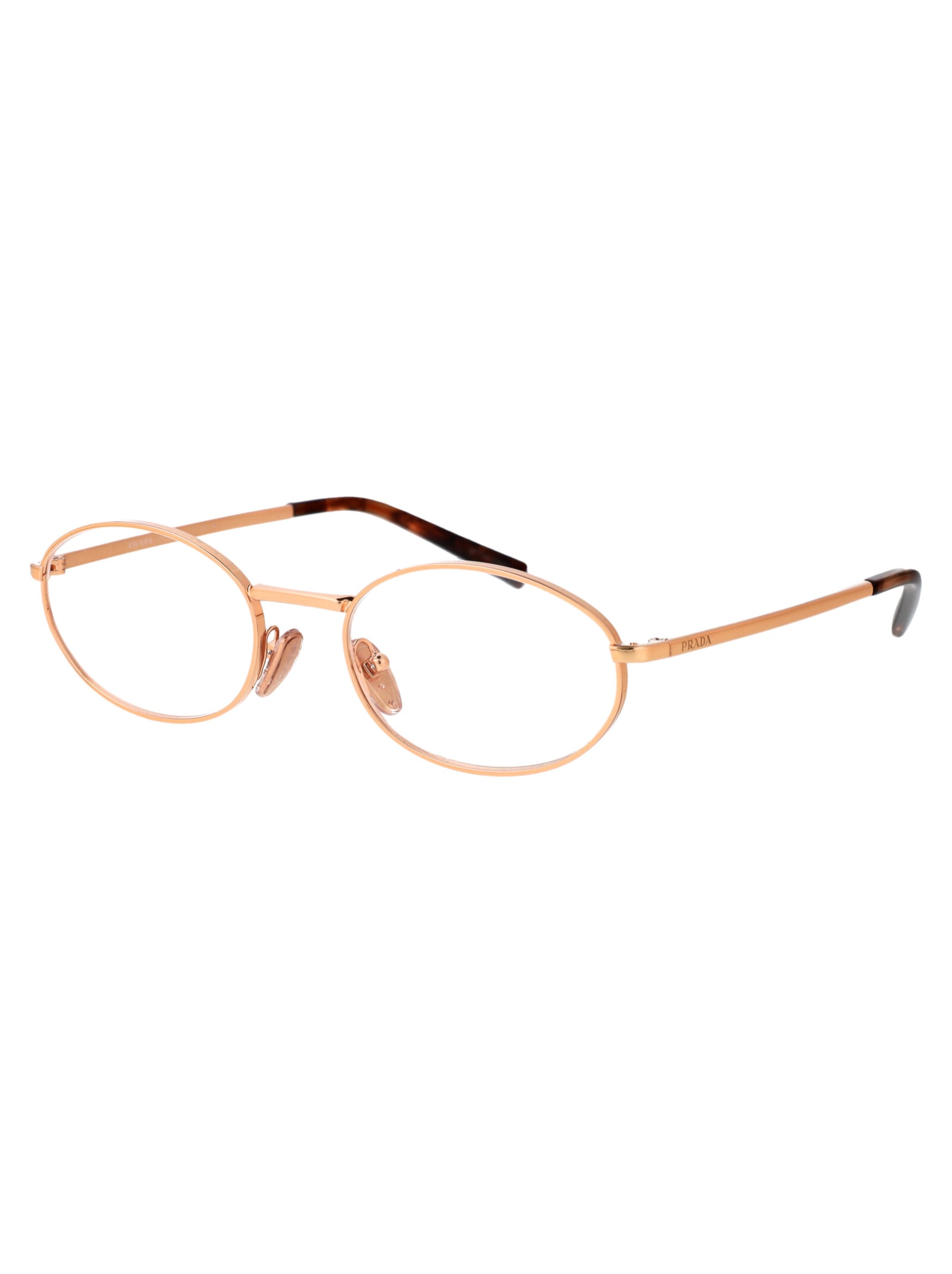 Shop Prada 0pr A57v Glasses In Zvf1o1 Rose Gold