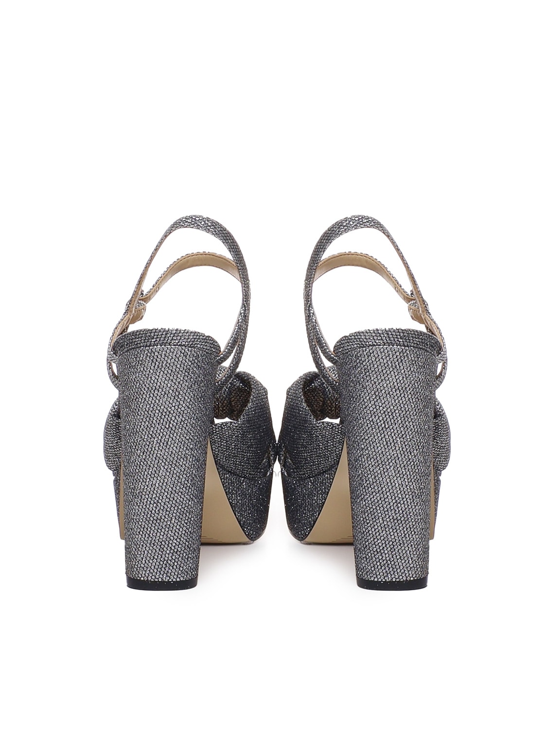 Shop Michael Kors Josie Platform Sandals  In Silver