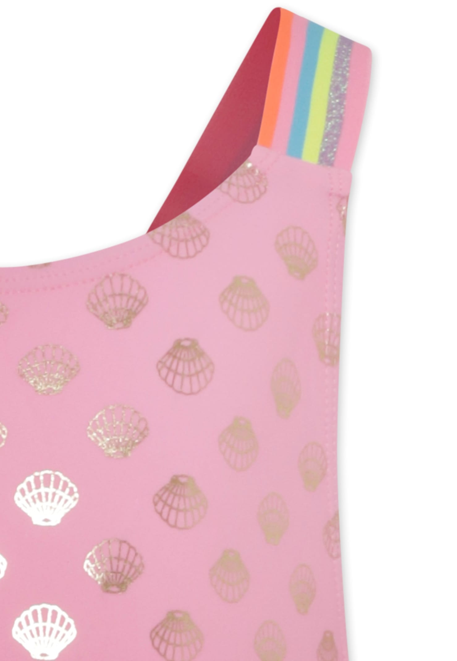 Billieblush Pink Swimsuit For Girl With Shells In Pink