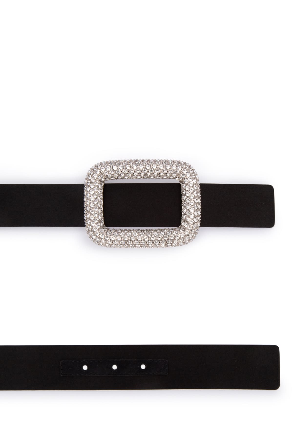 Shop Roger Vivier Viv Choc Strass Belt P.30 In Nero