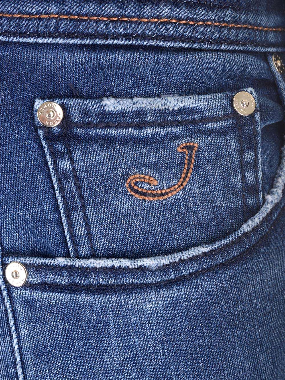 Shop Jacob Cohen Dark Blue Raffato Jeans