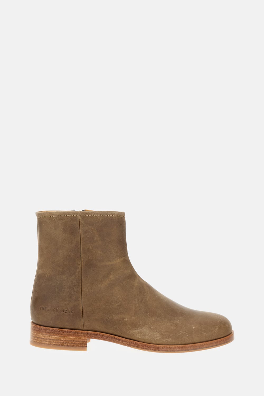 Common Projects Zipper Boot In Waxed Suede In Brown