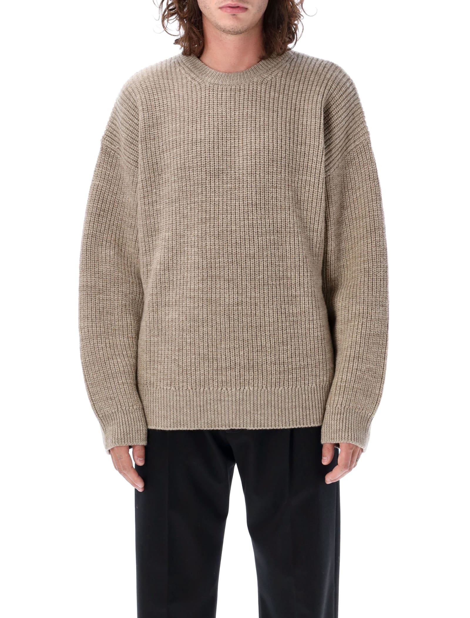 MARINE SERRE WOOL AND FLUFFY KNIT CREWNECK