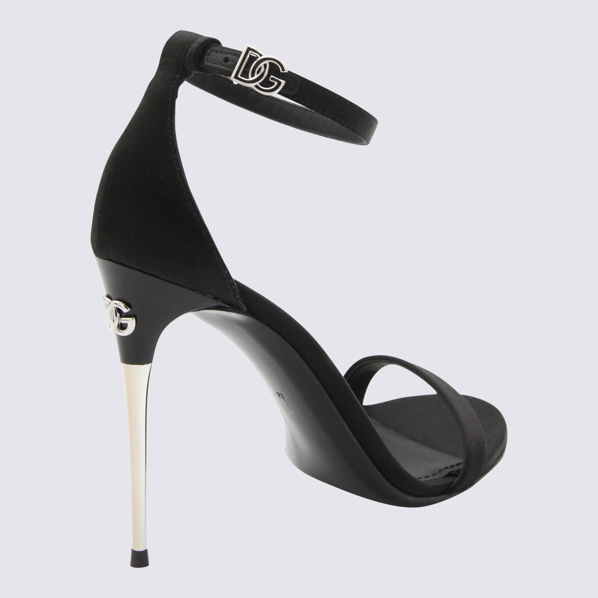 Shop Dolce & Gabbana Black Satin Keira Sandal