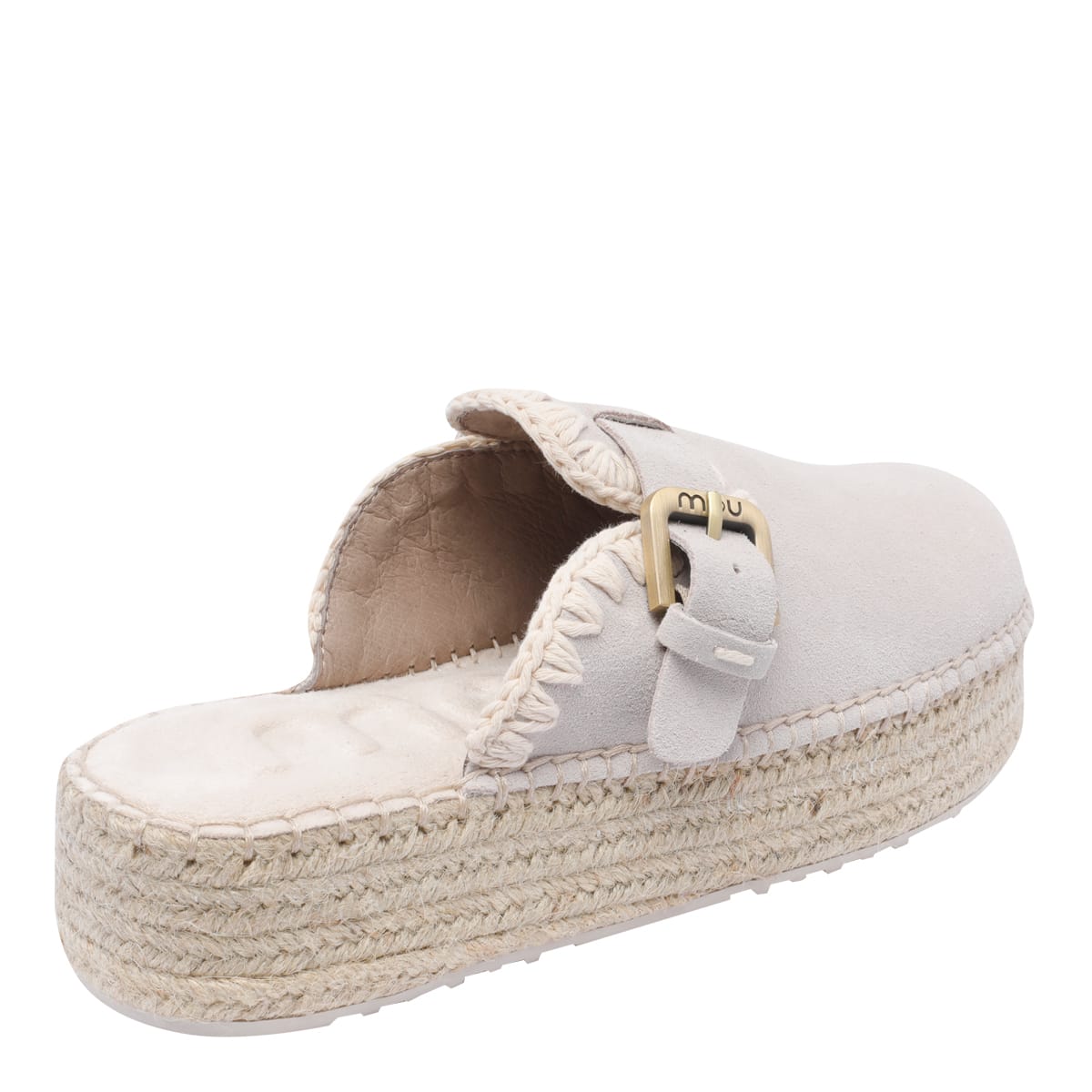 Mou Ivory Suede Leather Sneakers In White
