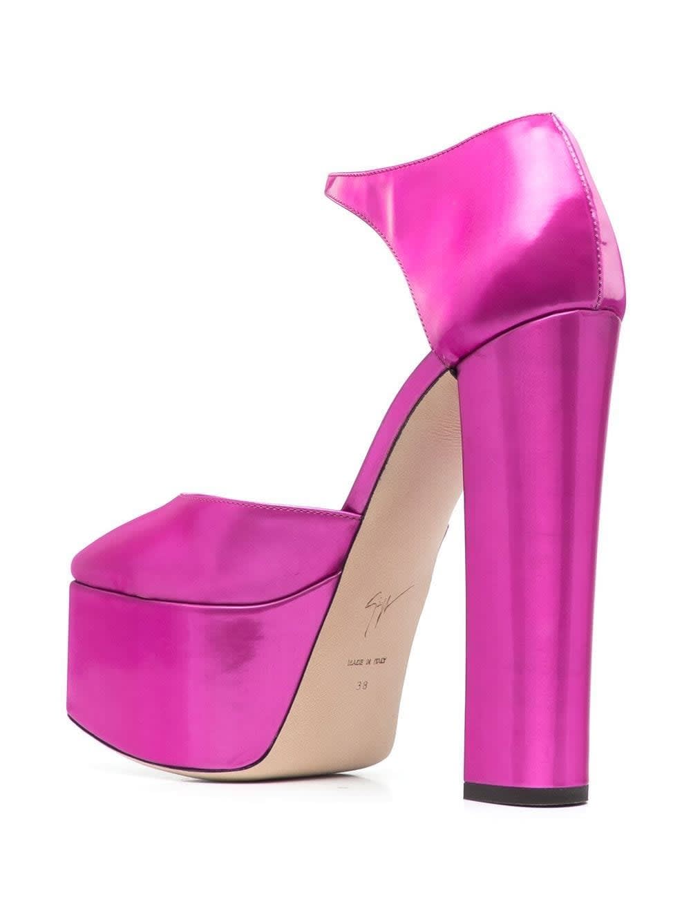 Giuseppe Zanotti Leather Plateau Pumps In Pink
