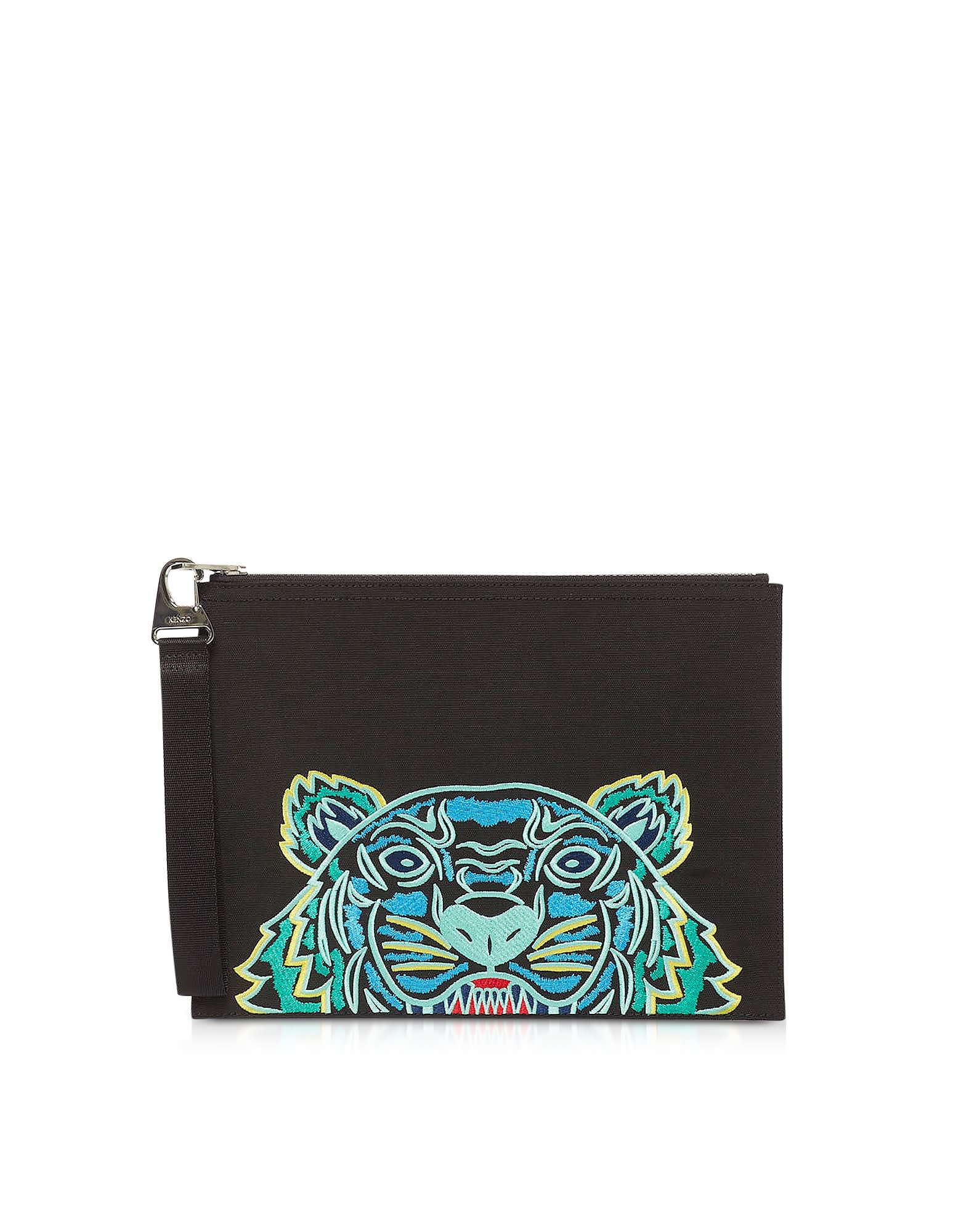 KENZO KAMPUS CANVAS TIGER LARGE POUCH,11209634