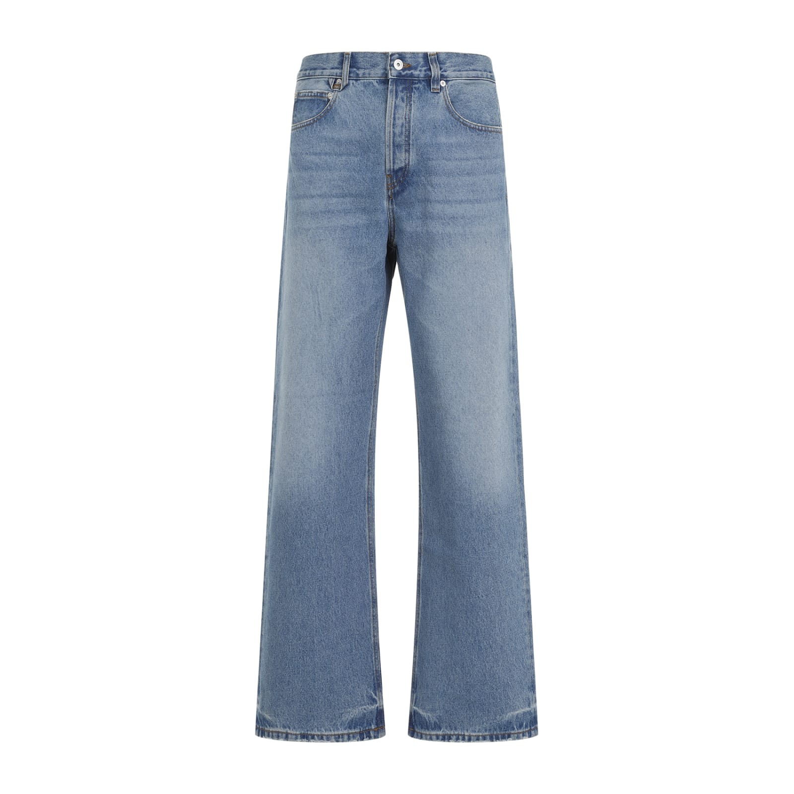 Shop Jacquemus Le De Nîmes Droit Jeans In C Blue Tabac