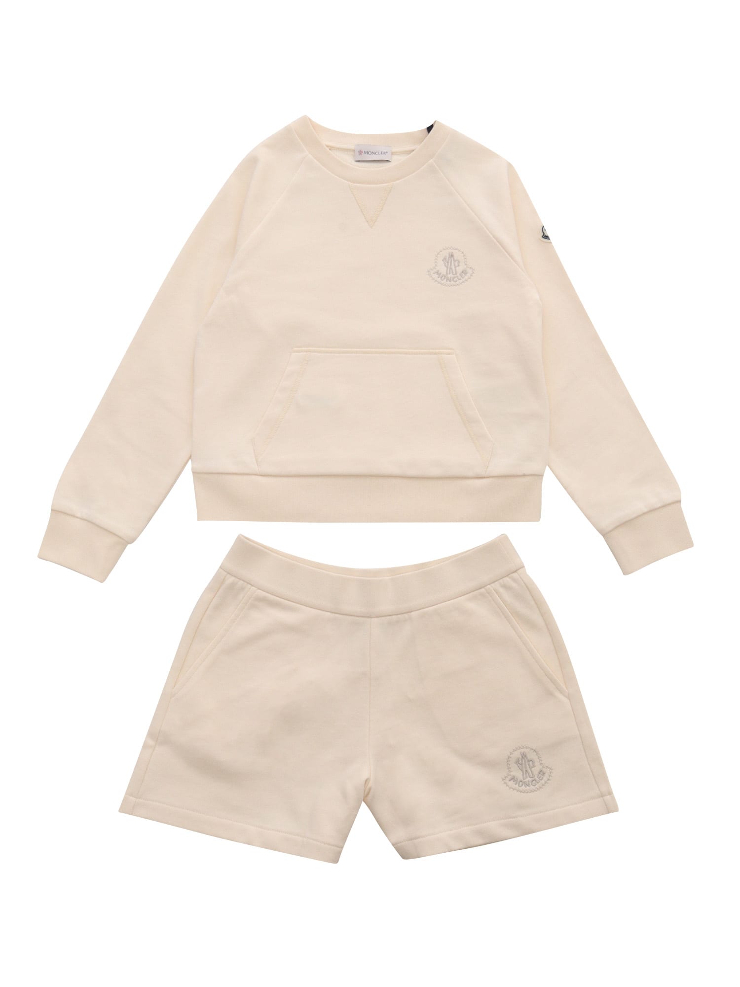 Moncler Kids' 2 Pieces Sportive Suit In Cream