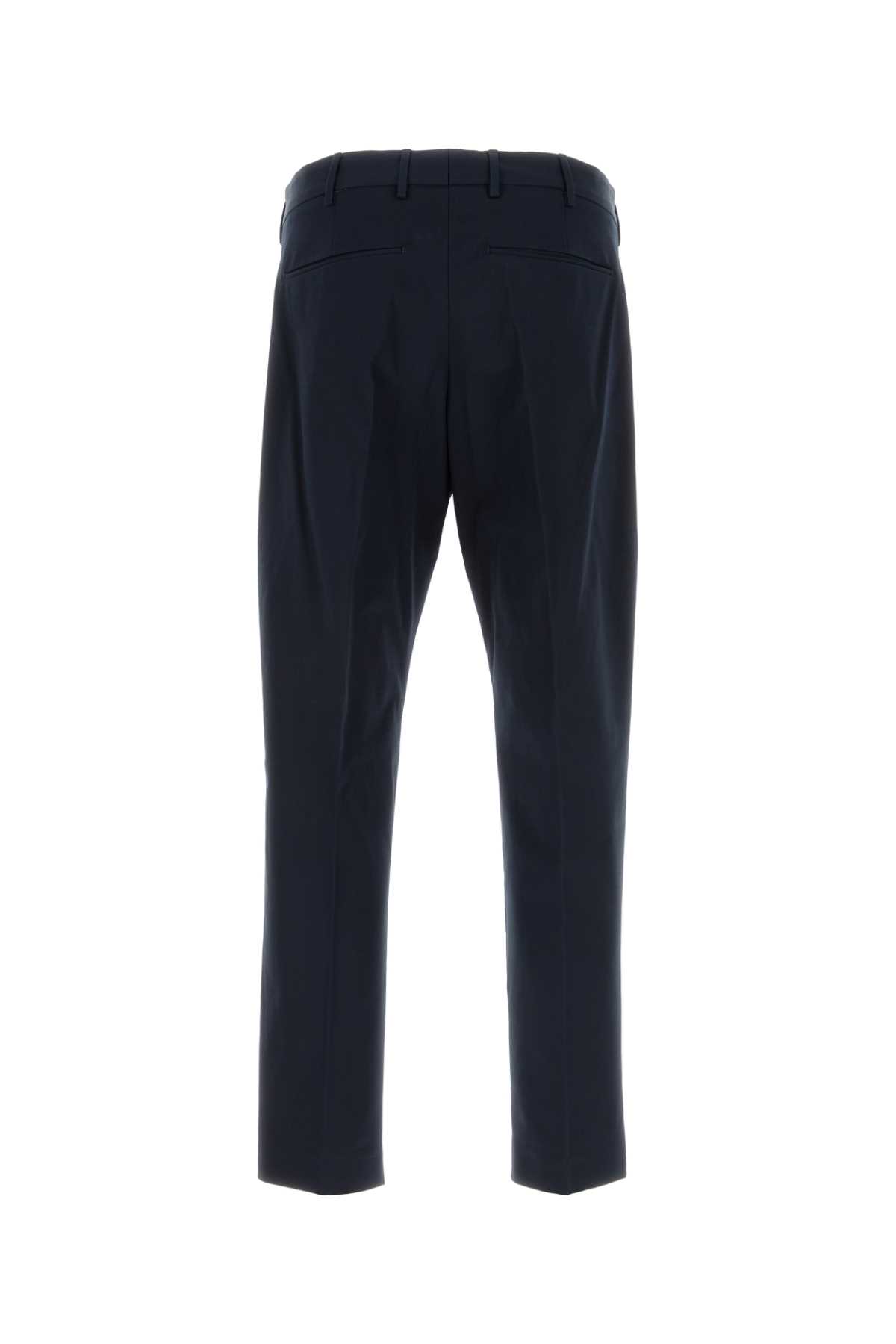 Shop Pt Torino Navy Blue Stretch Wool Pant