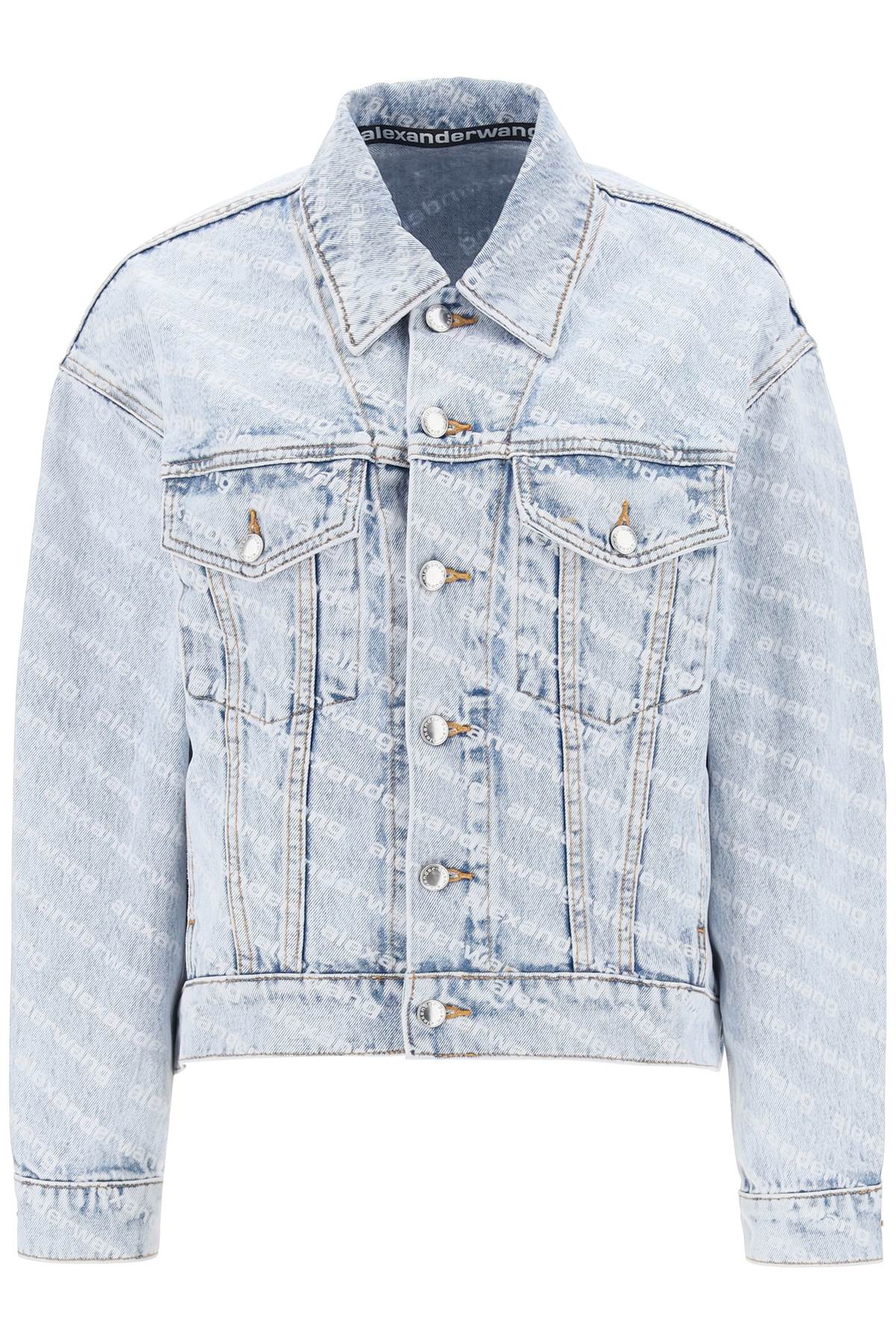 ALEXANDER WANG Oversized hooded padded bleached denim jacket