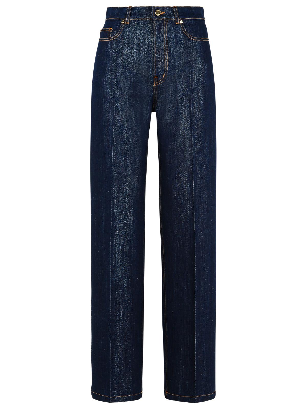 lurex Blue Cotton Blend Jeans