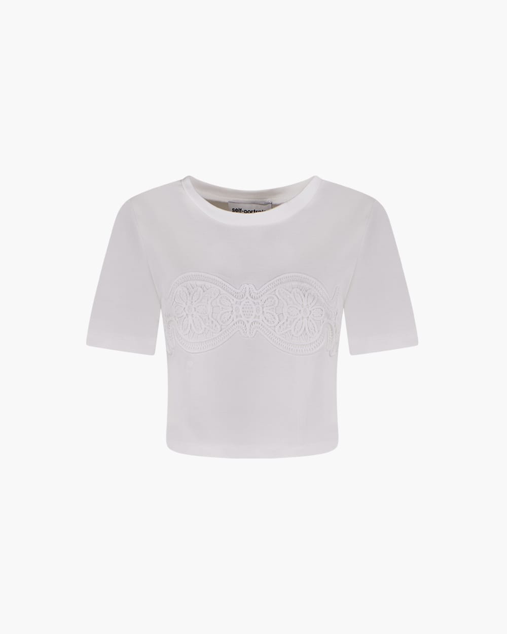 self-portrait Lace Applique T-shirt