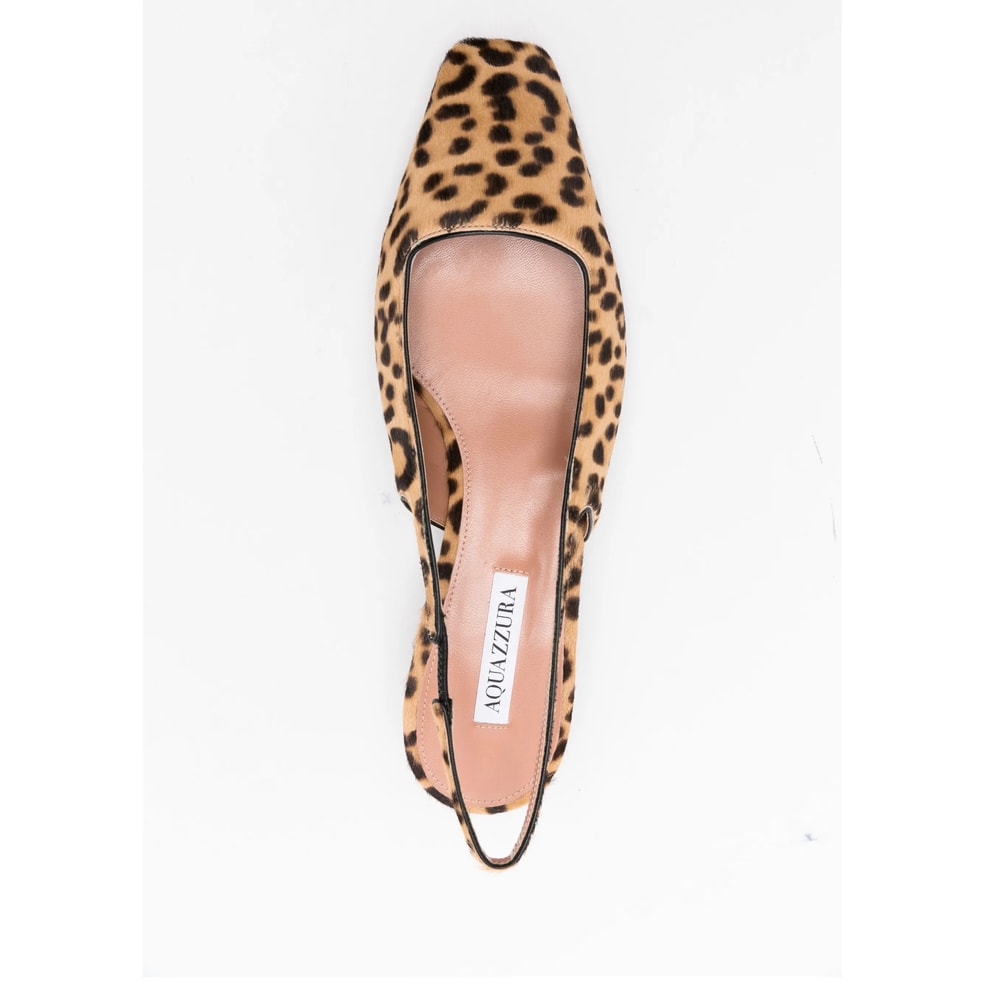 Aquazzura Décolleté New Purist Sling 50 In Animal Print