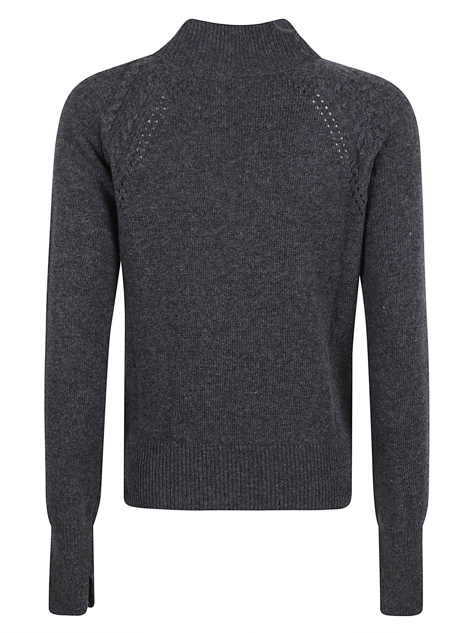 Ermanno Scervino Long Sleeve High Neck Sweater In Gray