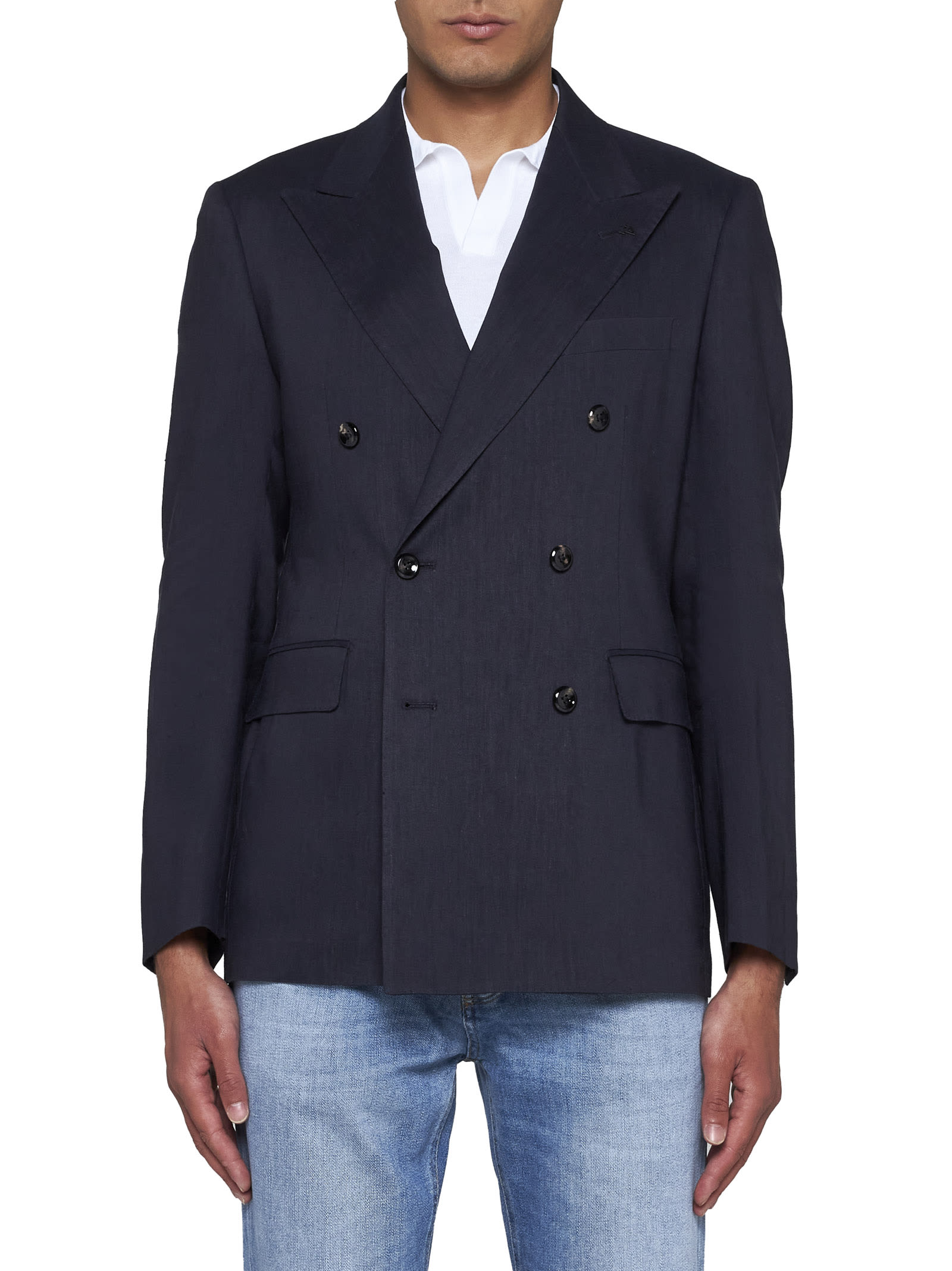 Shop Tagliatore Blazer In Blue