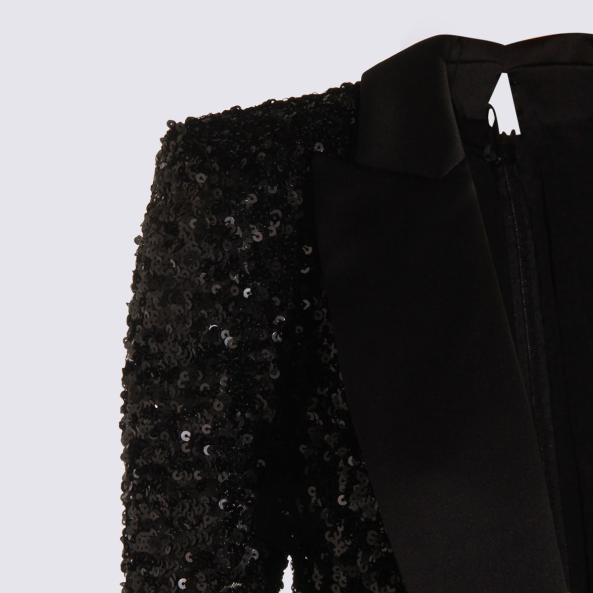 Elisabetta Franchi Sequin Trousers V-neck Embellished Detail In Black