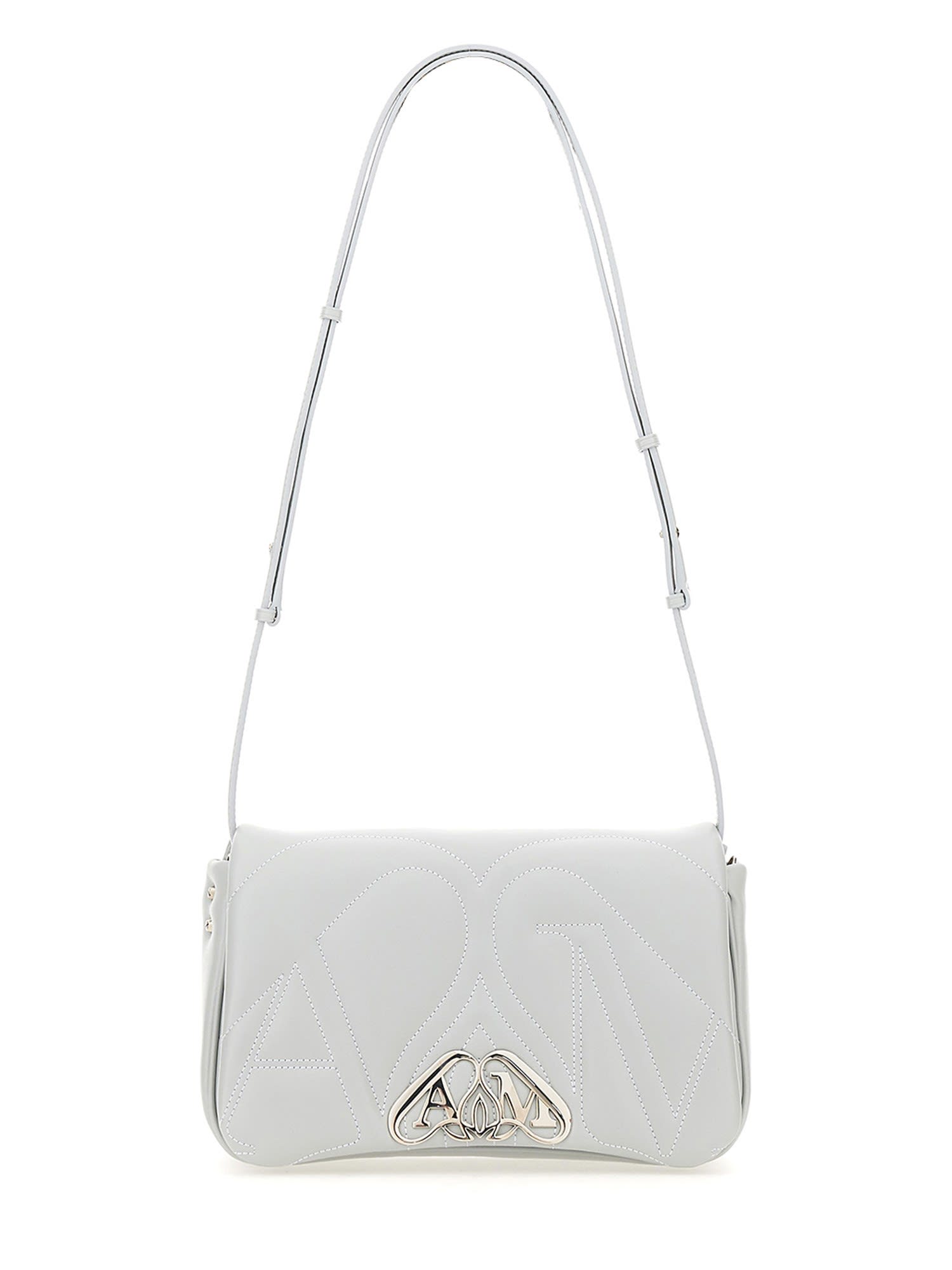 Alexander Mcqueen The Seal Shoulder Bag In Grigio