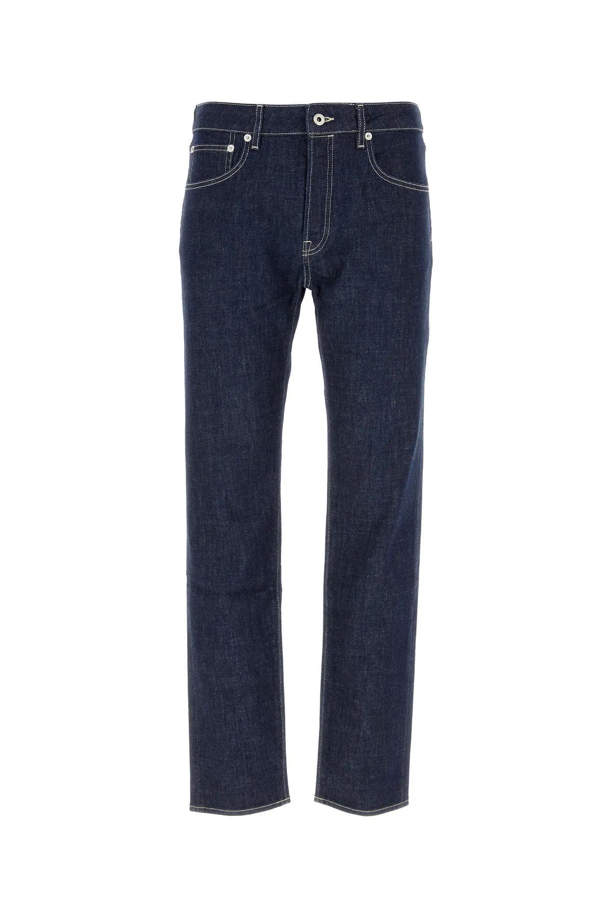 Shop Kenzo Midnight Blue Stretch Denim Bara Jeans