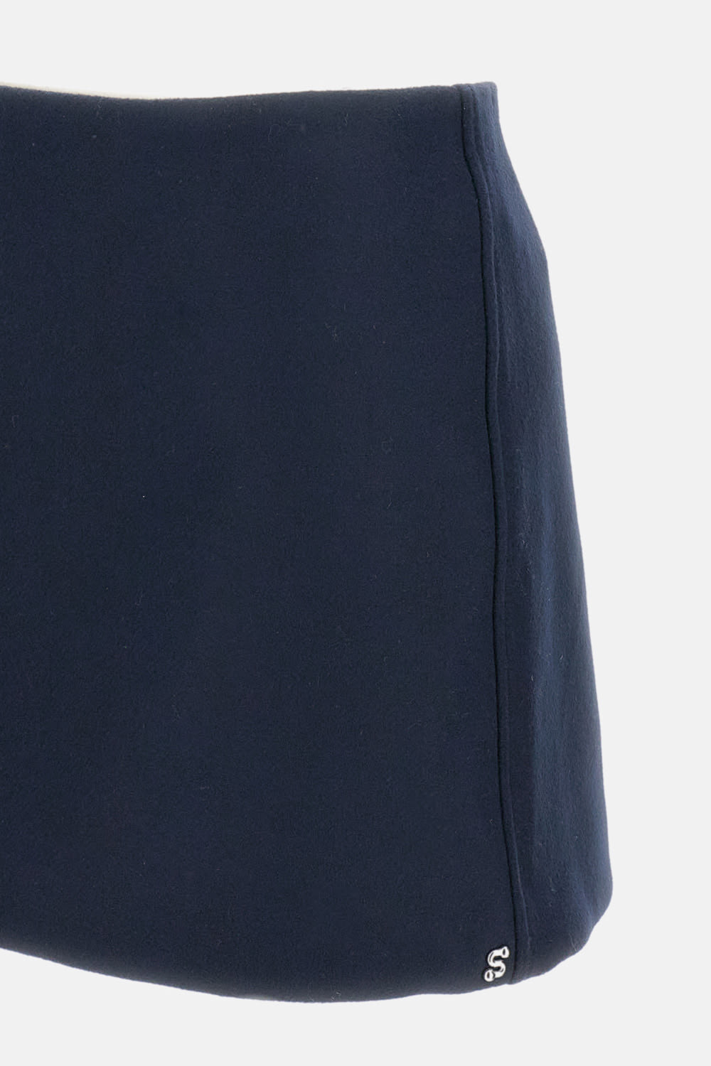 Sportmax Low-rise Wool Mini Skirt In Blue