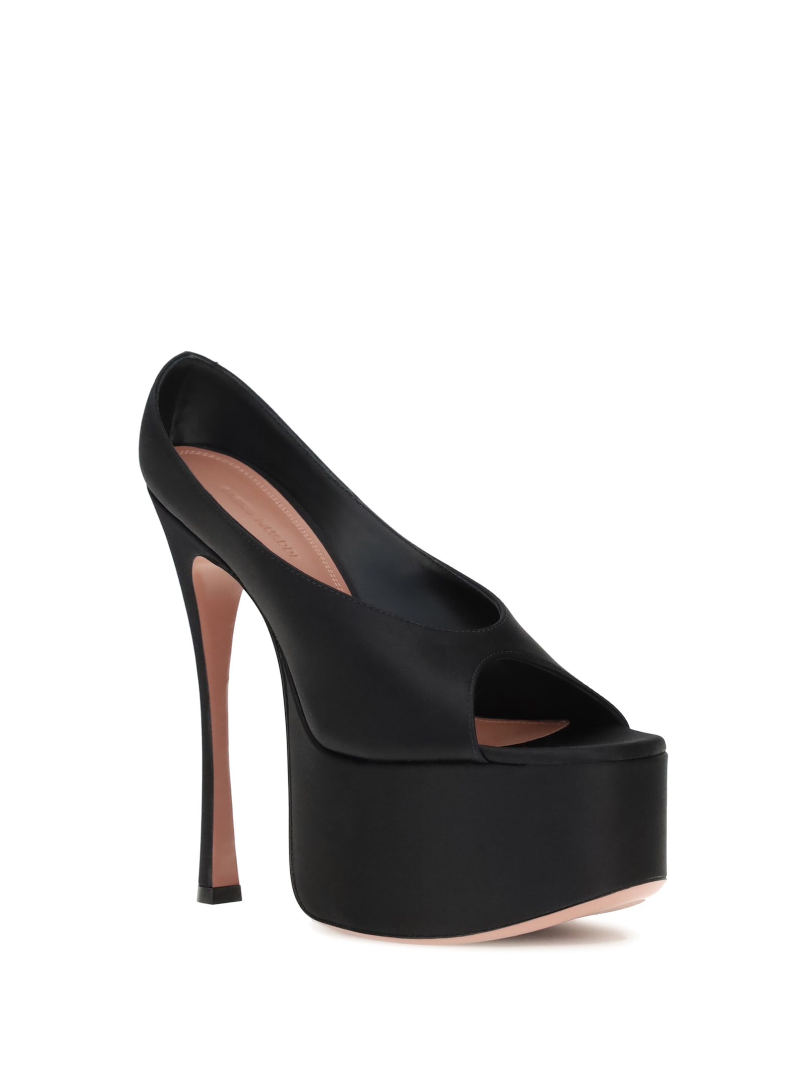 Amina Muaddi Black Anok Plateau Heeled Sandals In Black