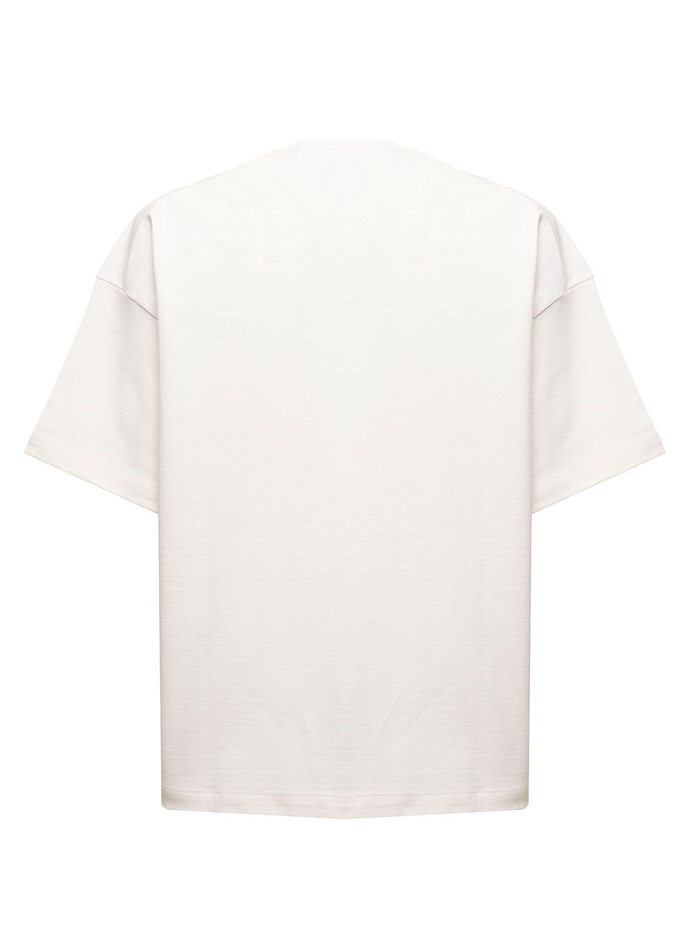 Shop Jil Sander Man S White Oversize Cotton T-shirt With Logo Print
