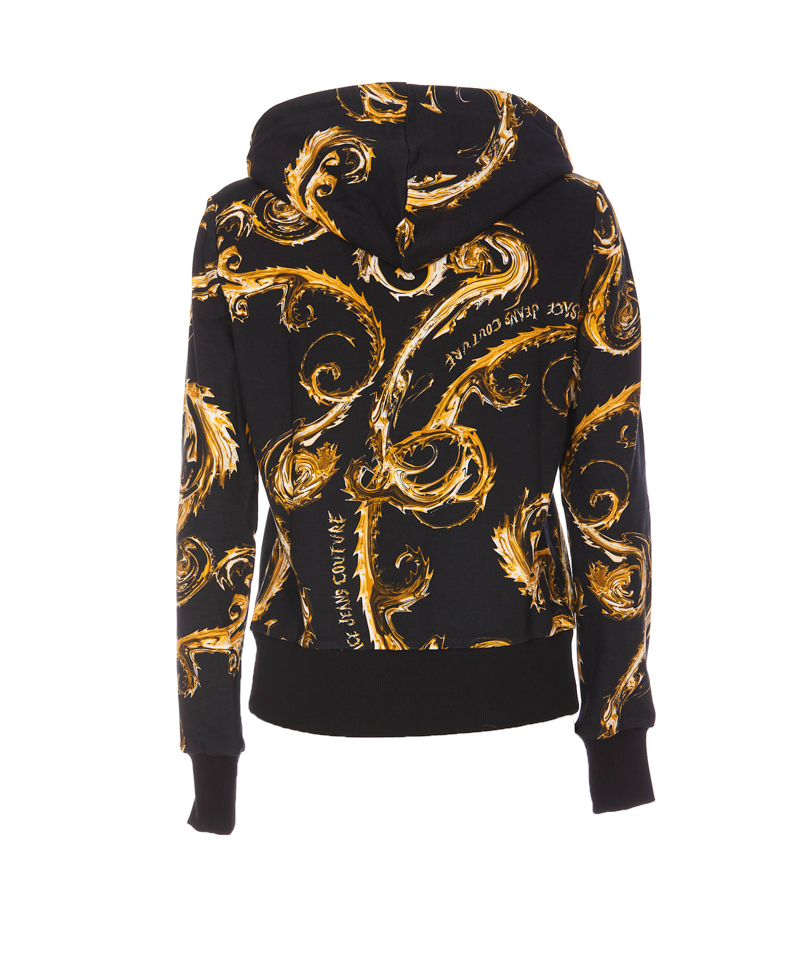 Shop Versace Jeans Couture Zip Chromo Print Sweatshirt In Black